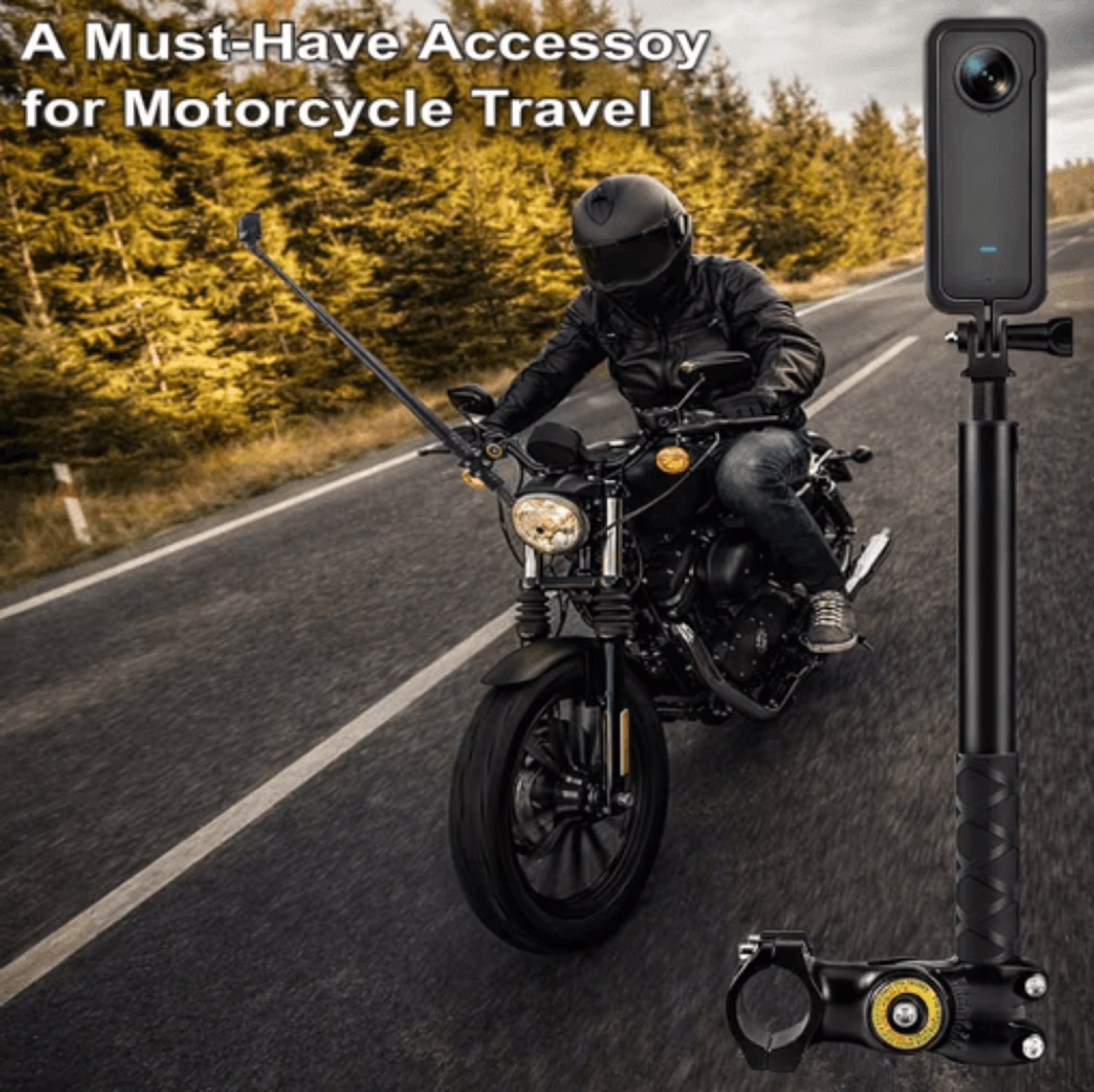 Motorcycle  Bicycle Selfie Stick Mount  Adjustable Handlebar Camera Holder 6