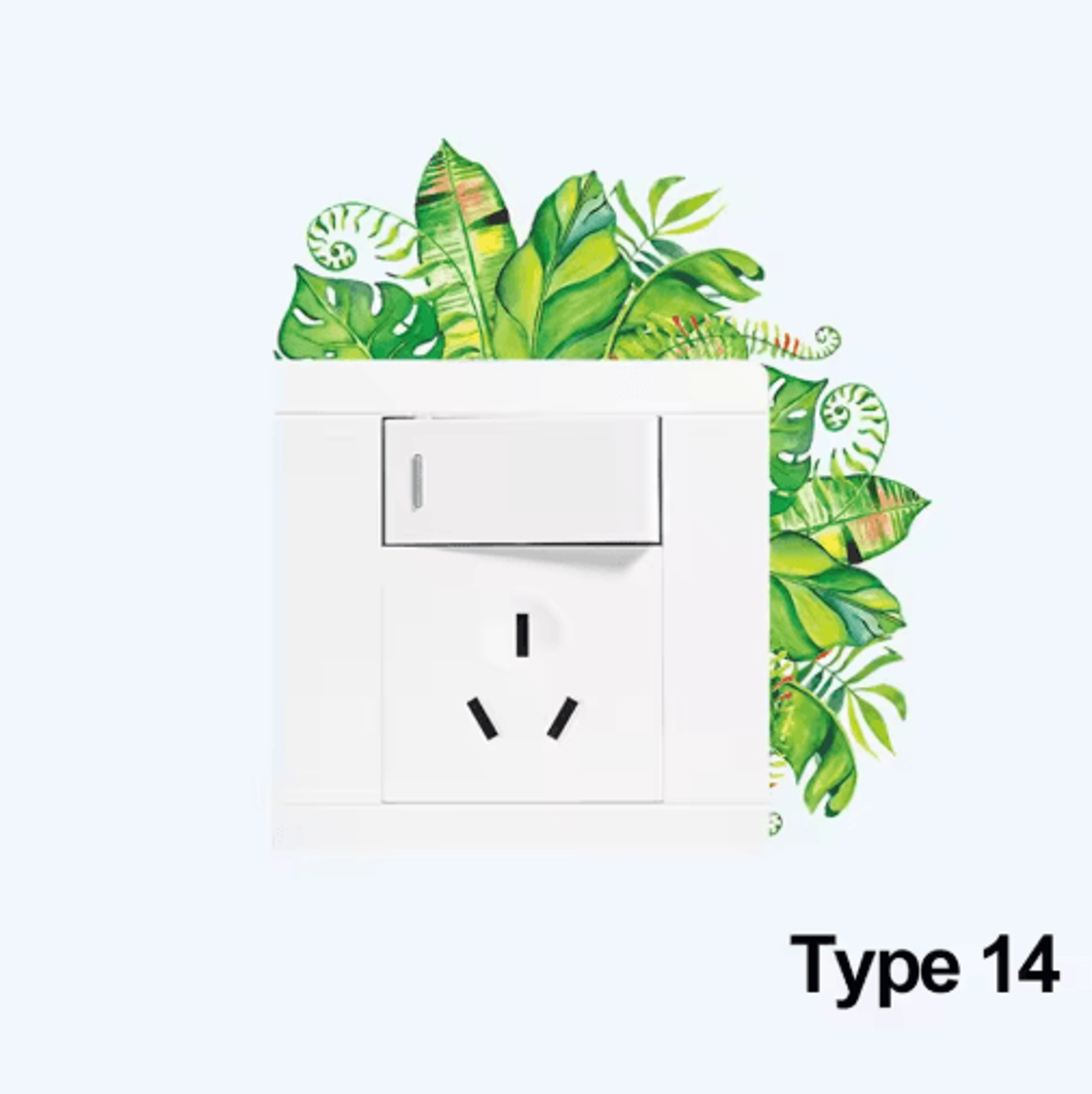 Nordic Floral Wall Decals  Greenery  Flower Switch Stickers 5