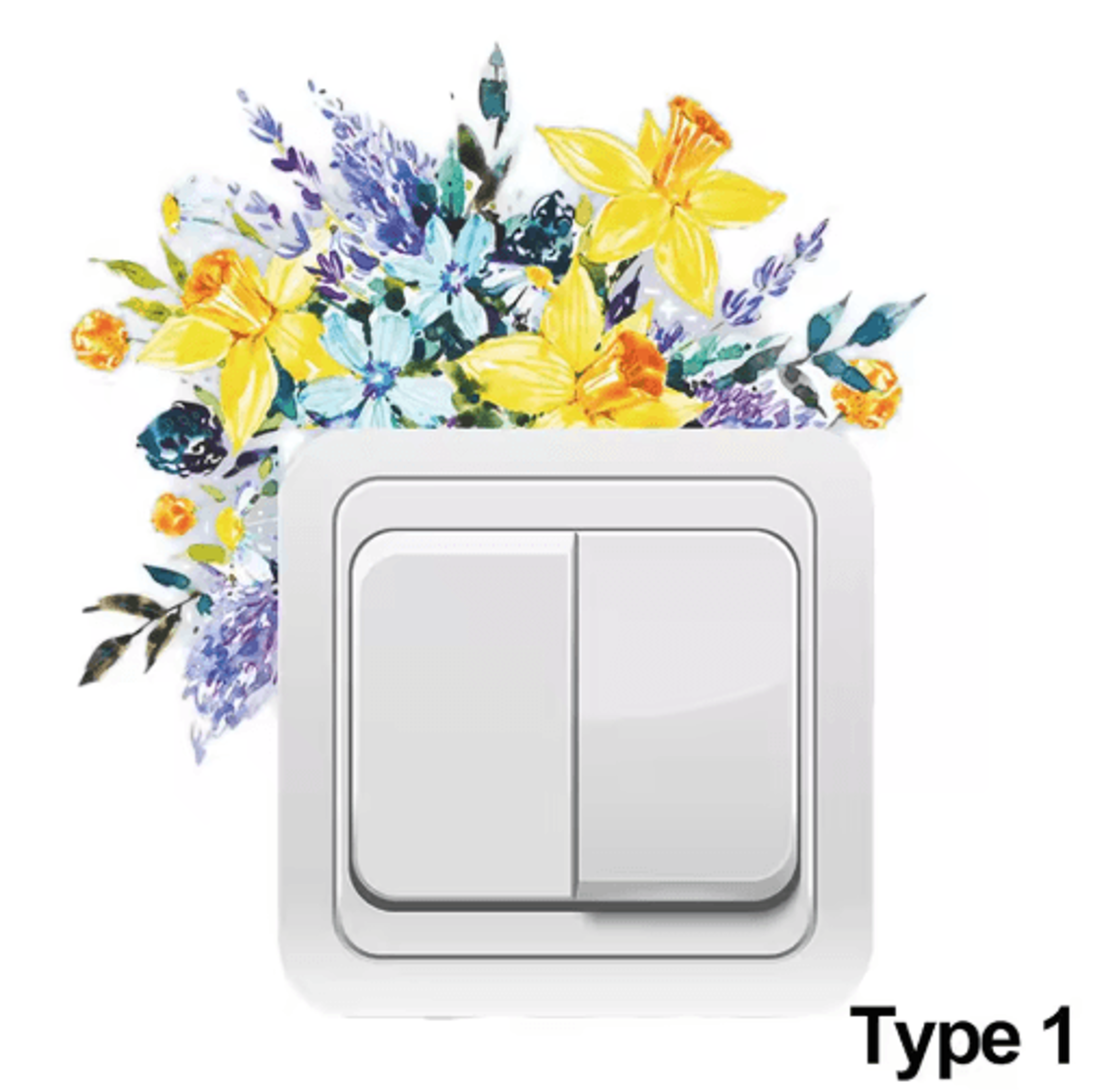 Nordic Floral Wall Decals  Greenery  Flower Switch Stickers 10