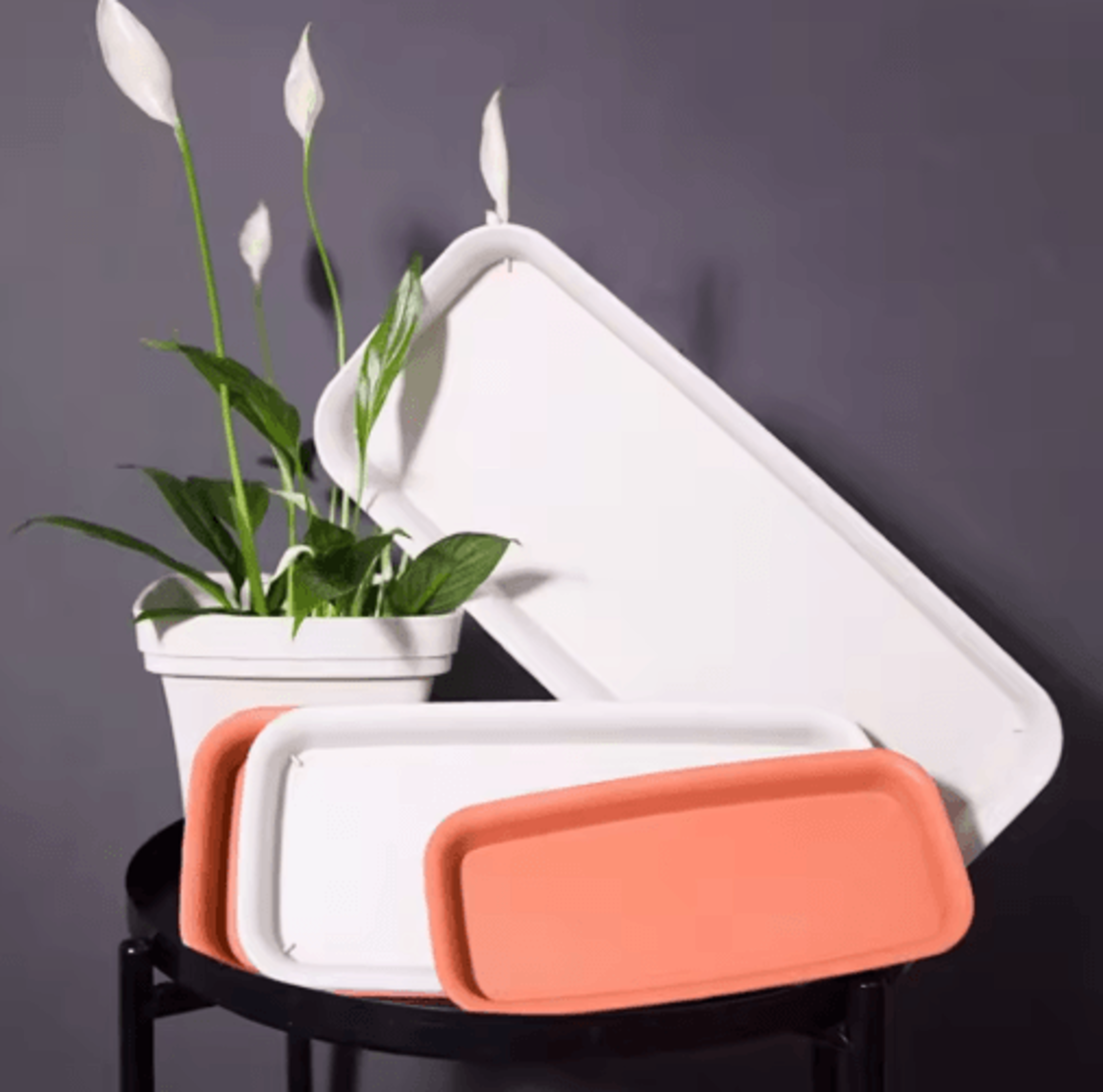 Rectangular Plant Saucer Tray  Plastic Flower Pot Drip Tray 11