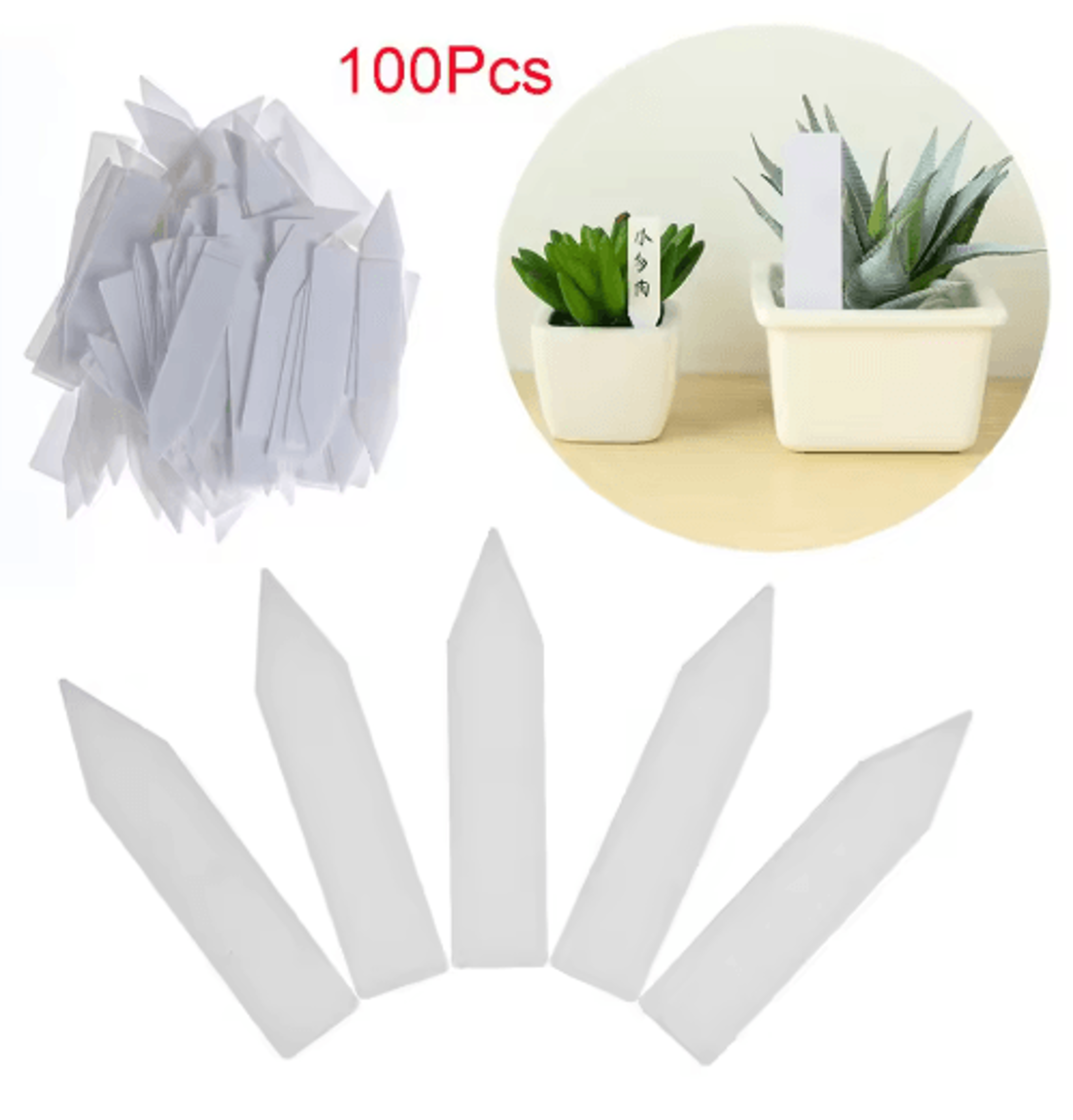 100pcs mini plant labels – plastic garden stake tags for seedlings