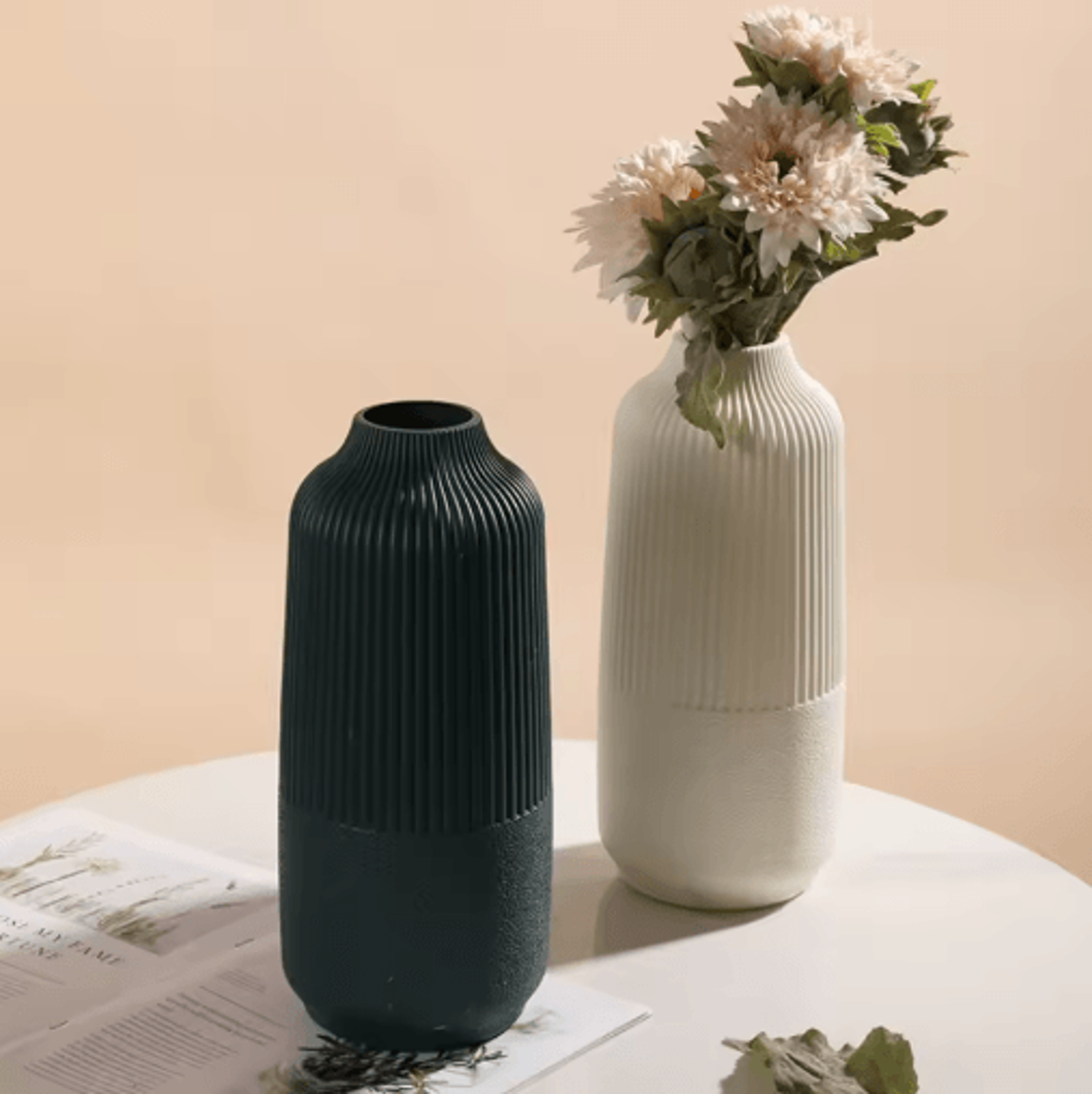 nordic-style flower vase – modern imitation ceramic plastic decor