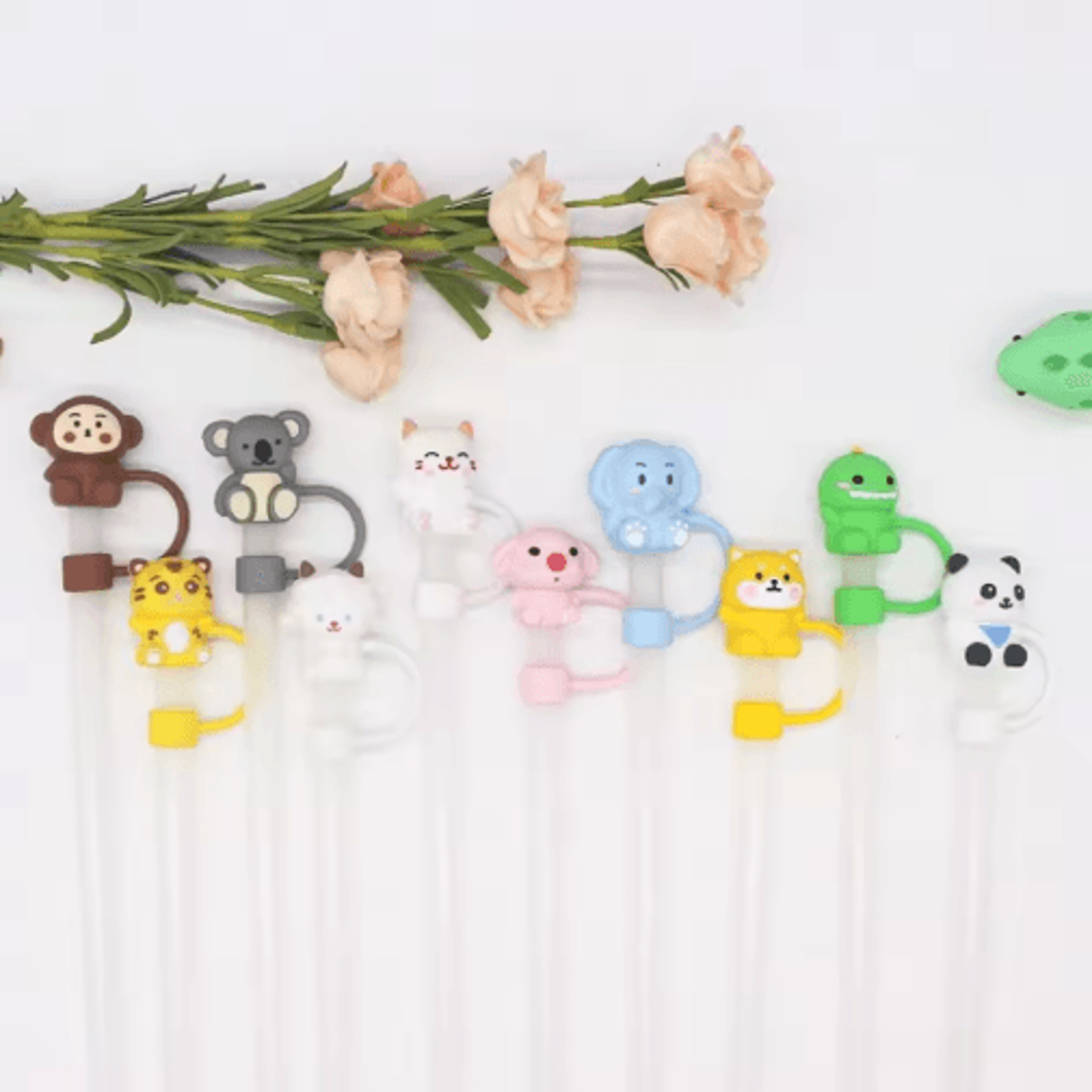 Reusable Silicone Straw Cover  SplashProof Dust Cap  Straw Plug 0