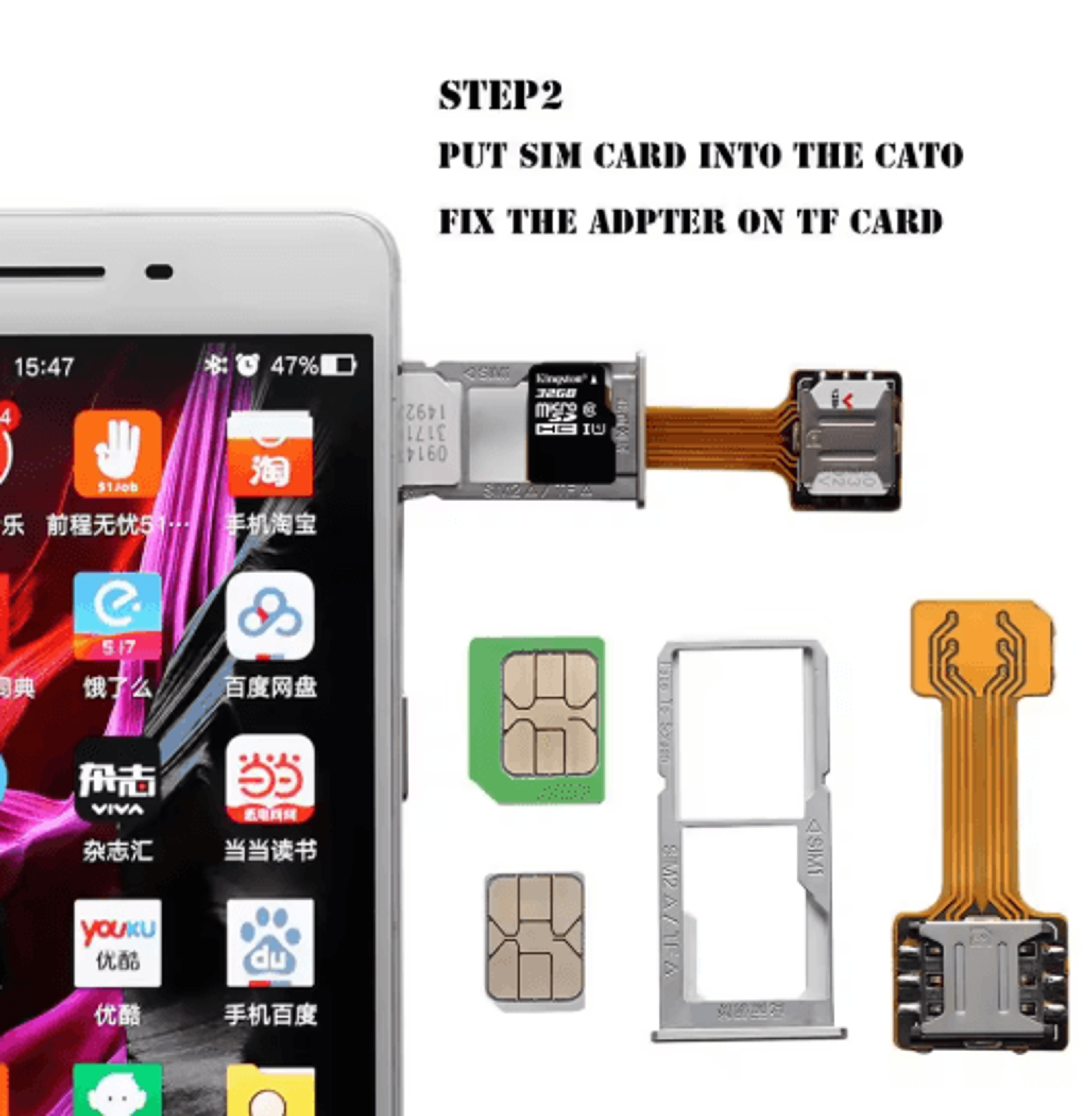 Universal Hybrid Dual SIM Adapter  Nano SIM  Micro SD Card Extender 5