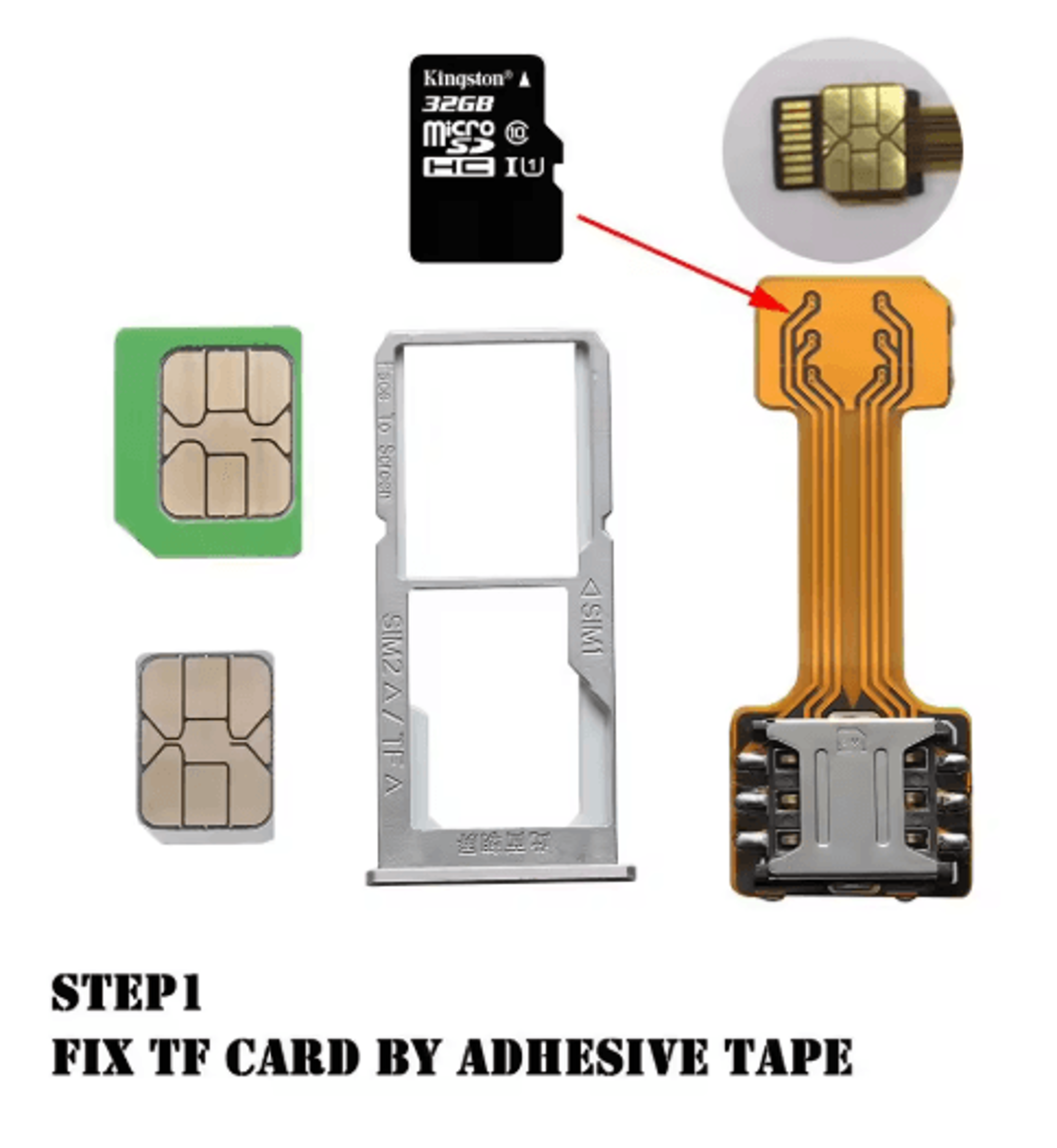 Universal Hybrid Dual SIM Adapter  Nano SIM  Micro SD Card Extender 6