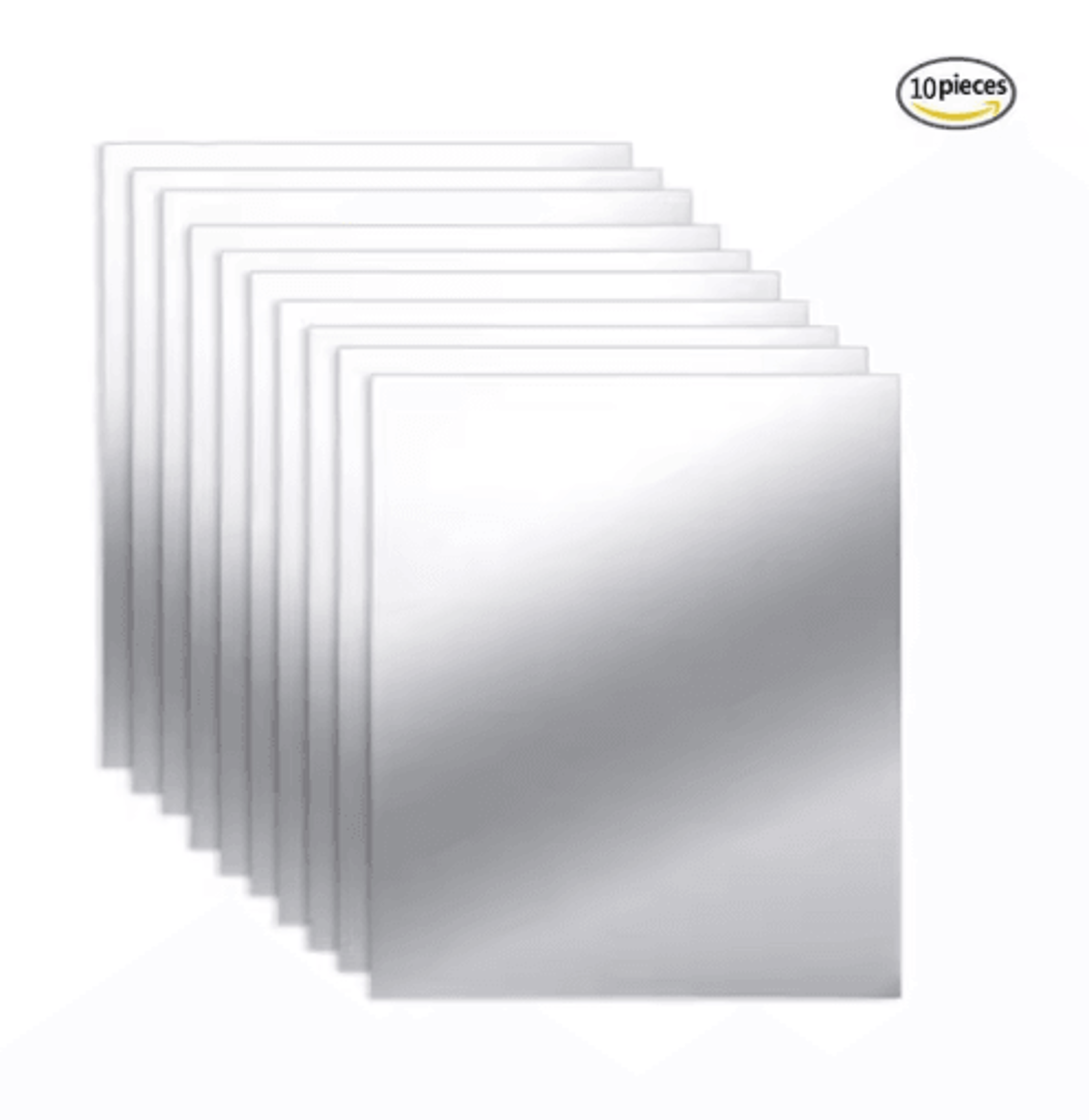10PCS Square Mirror Wall Stickers  SelfAdhesive DIY Tile Decals 6