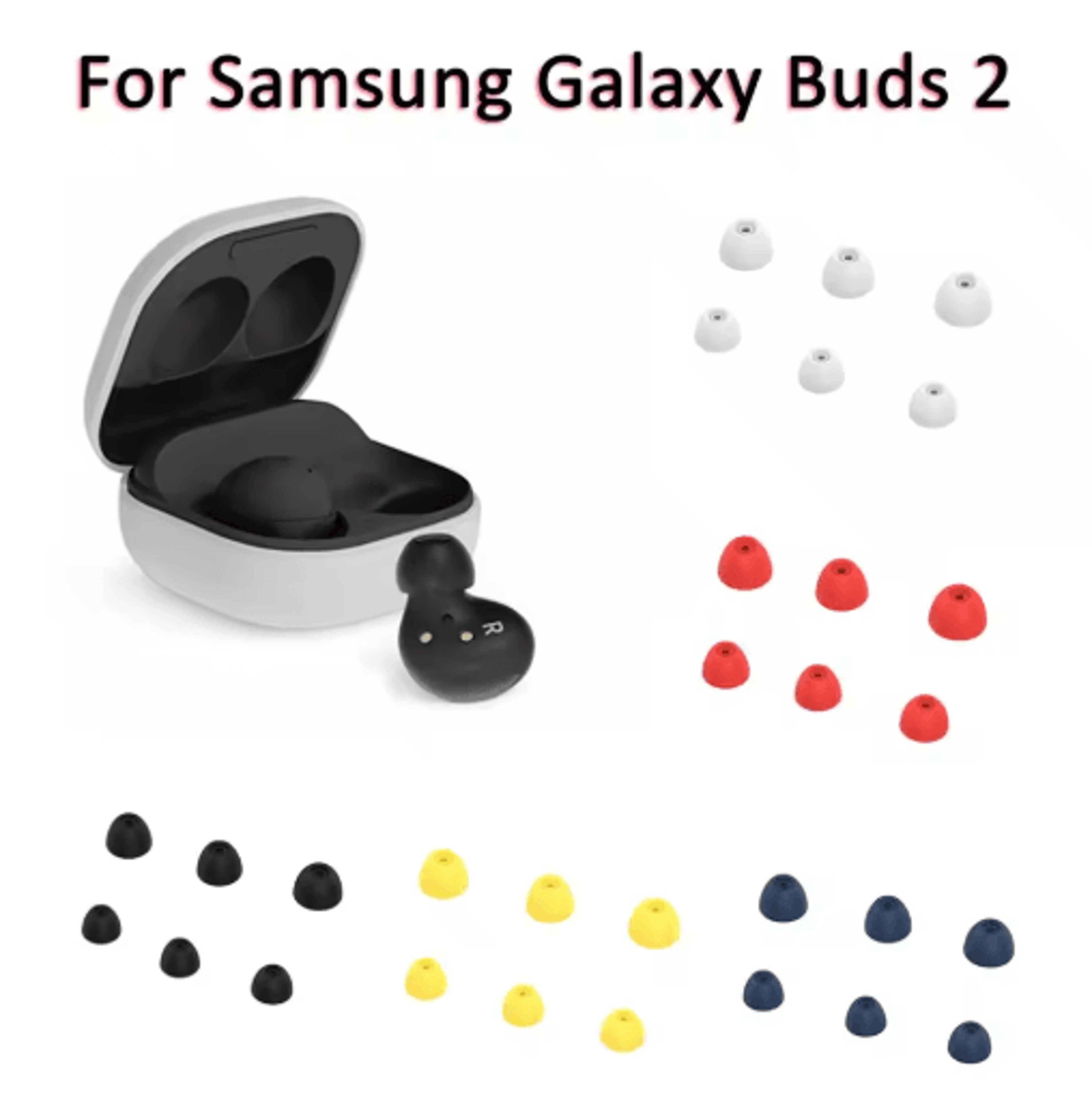6PCS Silicone Earbud Covers For Galaxy Buds 2  AntiSlip Ear Tips 0