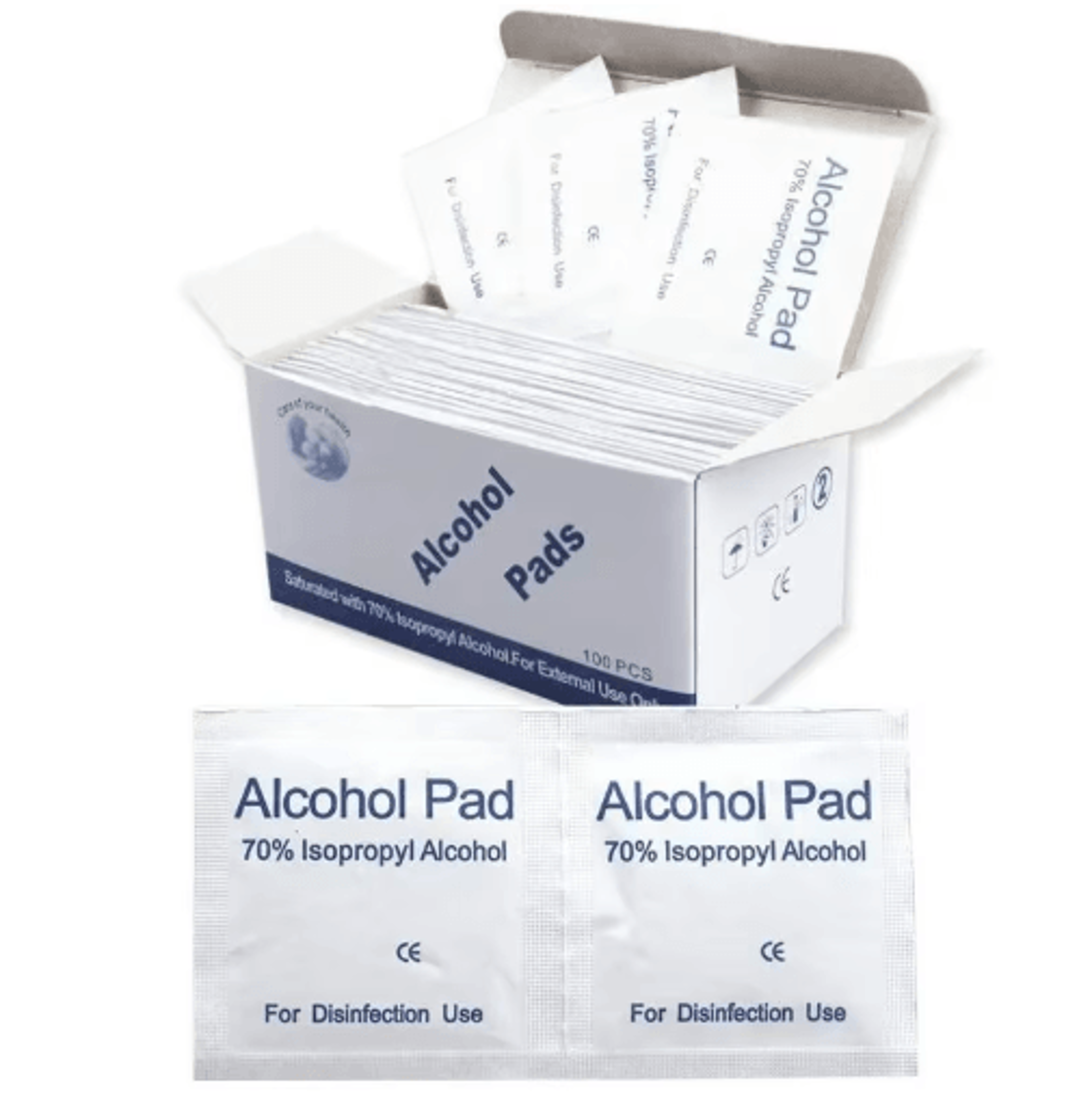100PCS 70 Alcohol Prep Pads  Portable Phone Cleaning Wipes 6