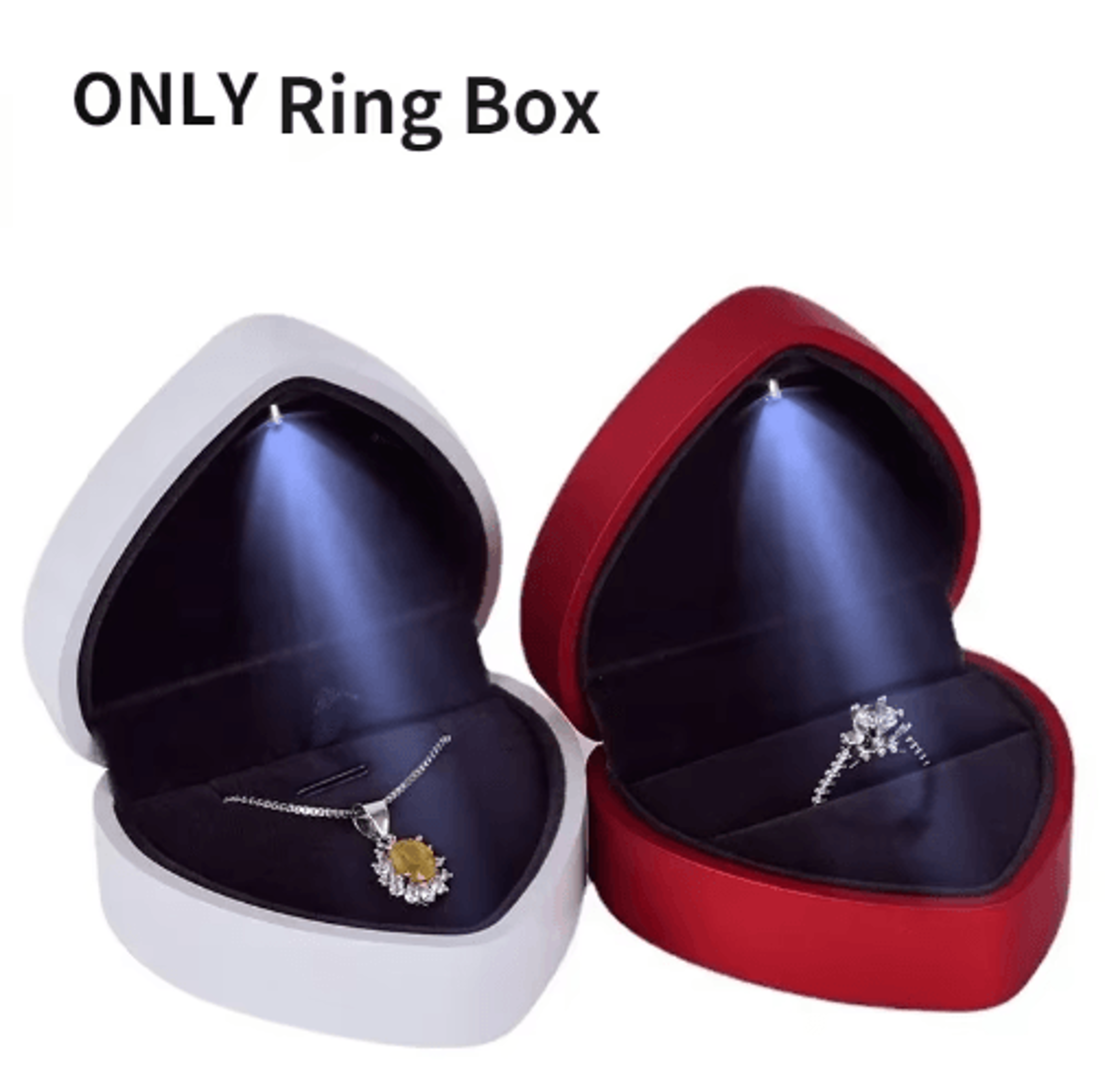 heart-shaped led ring box – romantic lighted jewelry gift case