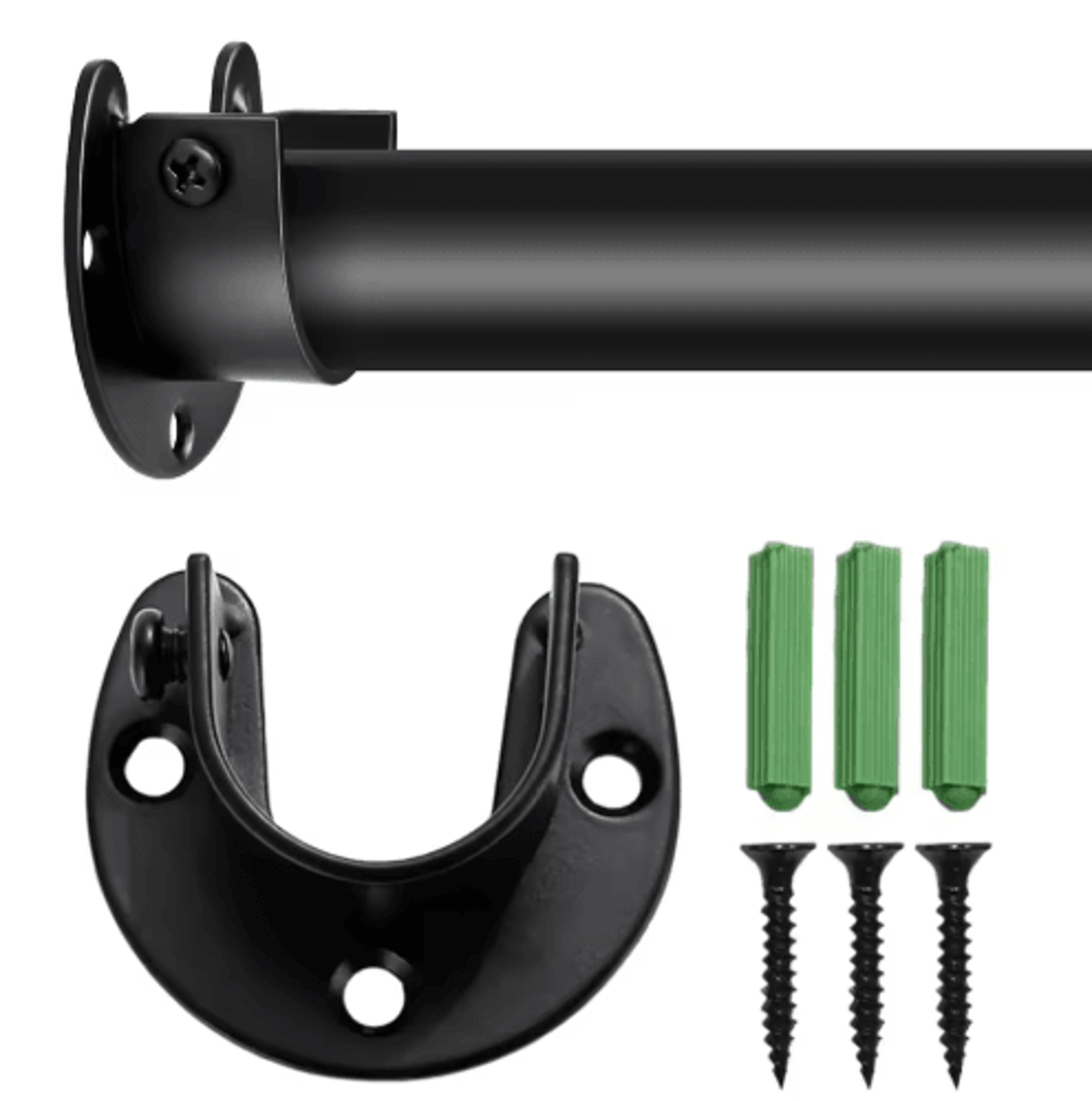 Heavy Duty Closet Rod Bracket  Secure End Support With Screws 2