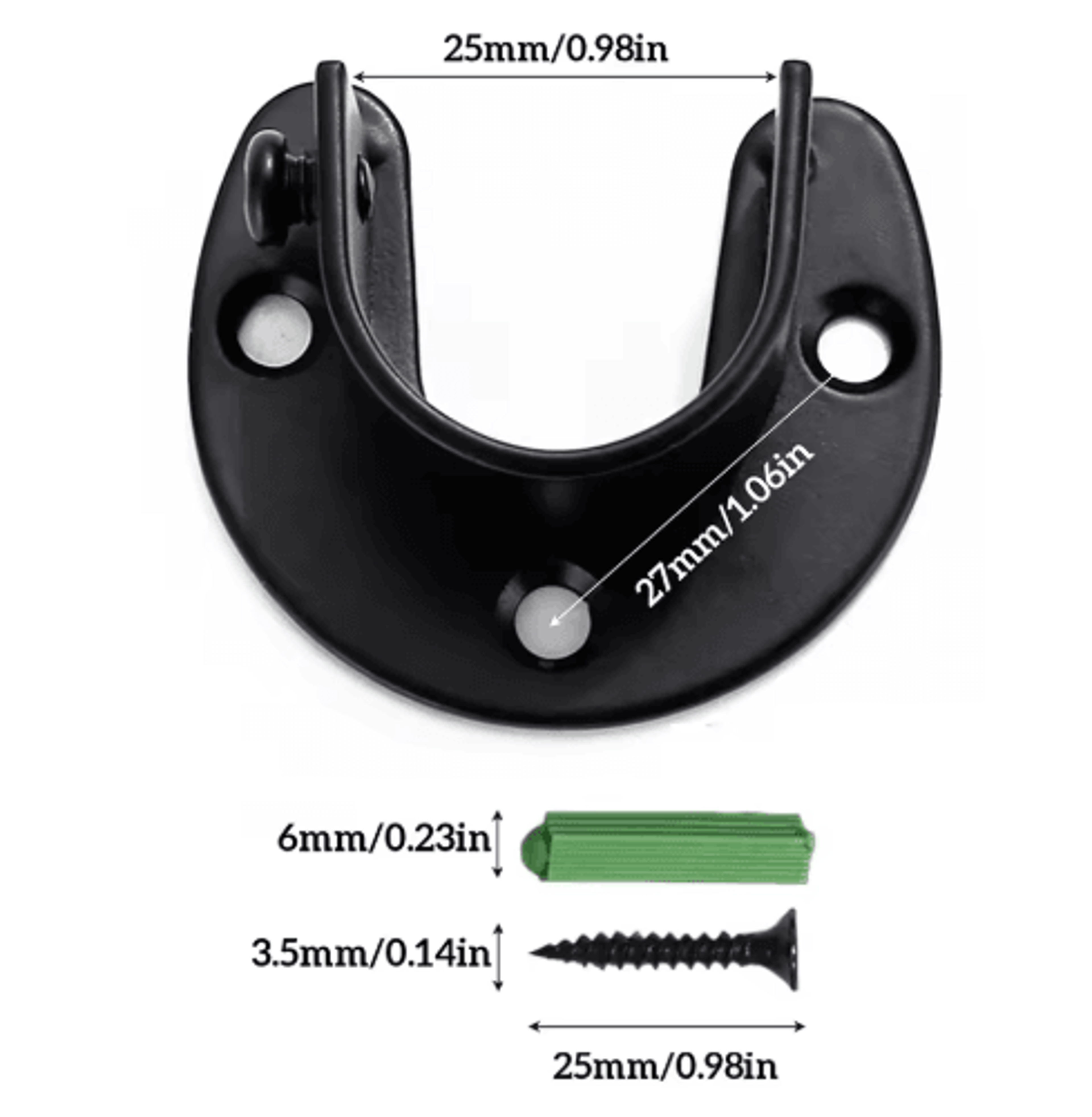 Heavy Duty Closet Rod Bracket  Secure End Support With Screws 3