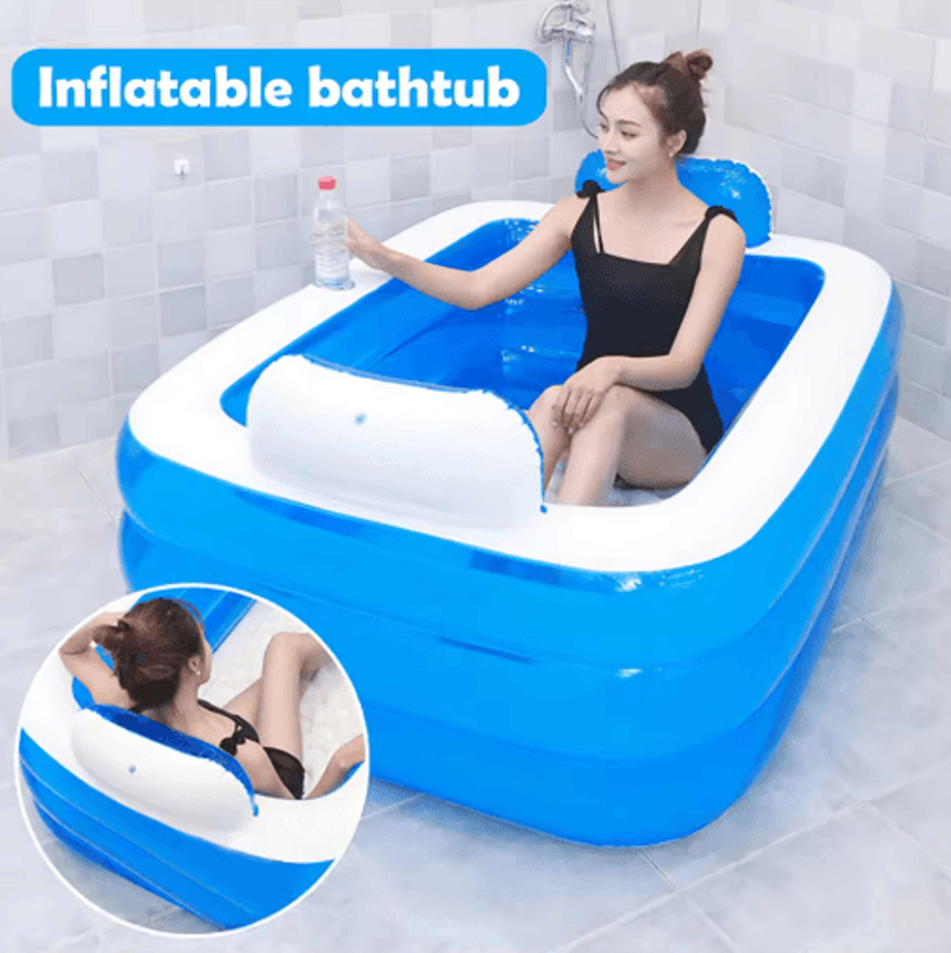 thick 3-layer portable bathtub – easy-storage travel soaking tub