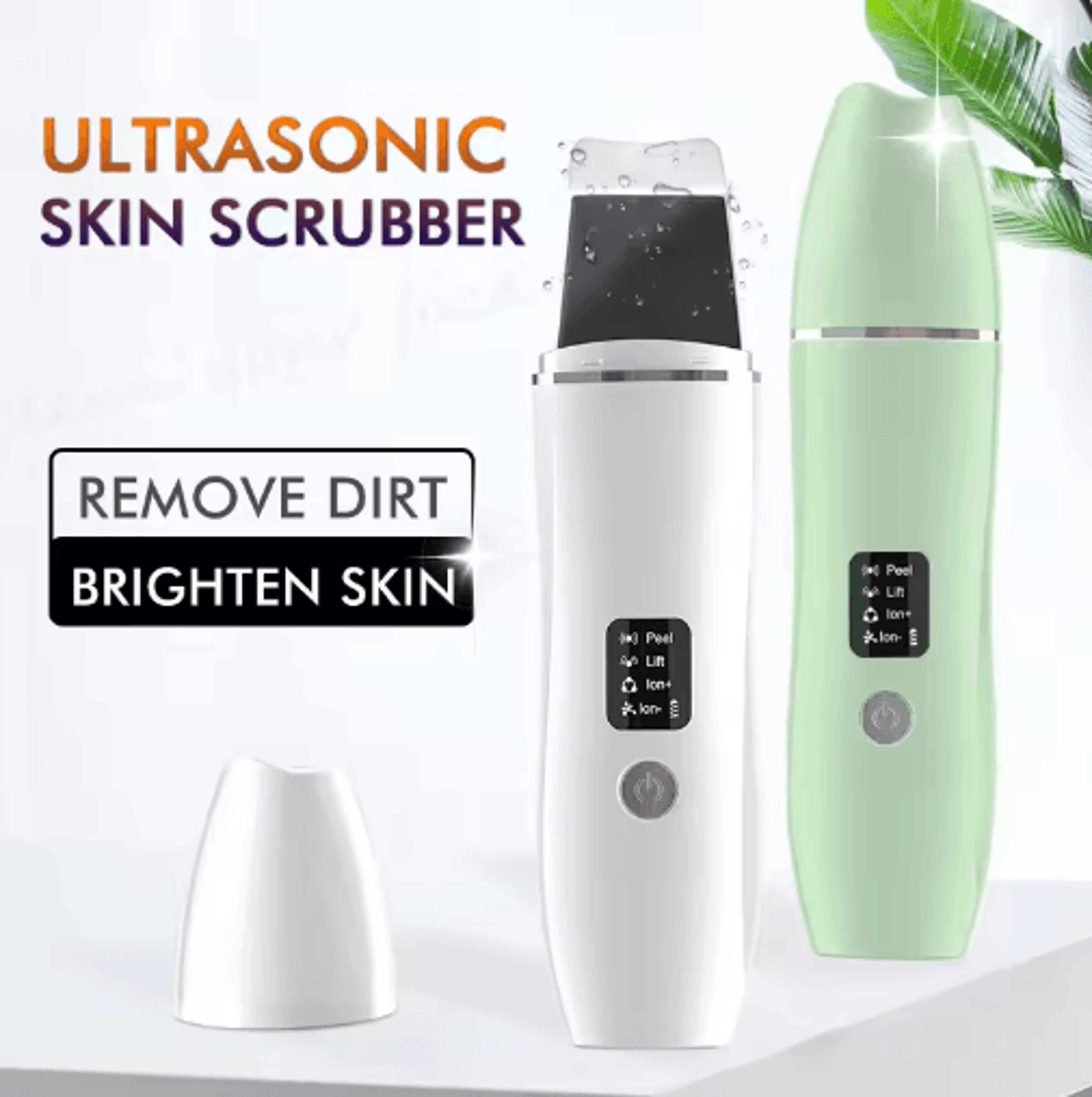 ultrasonic skin scrubber – ems facial cleansing & massage spatula