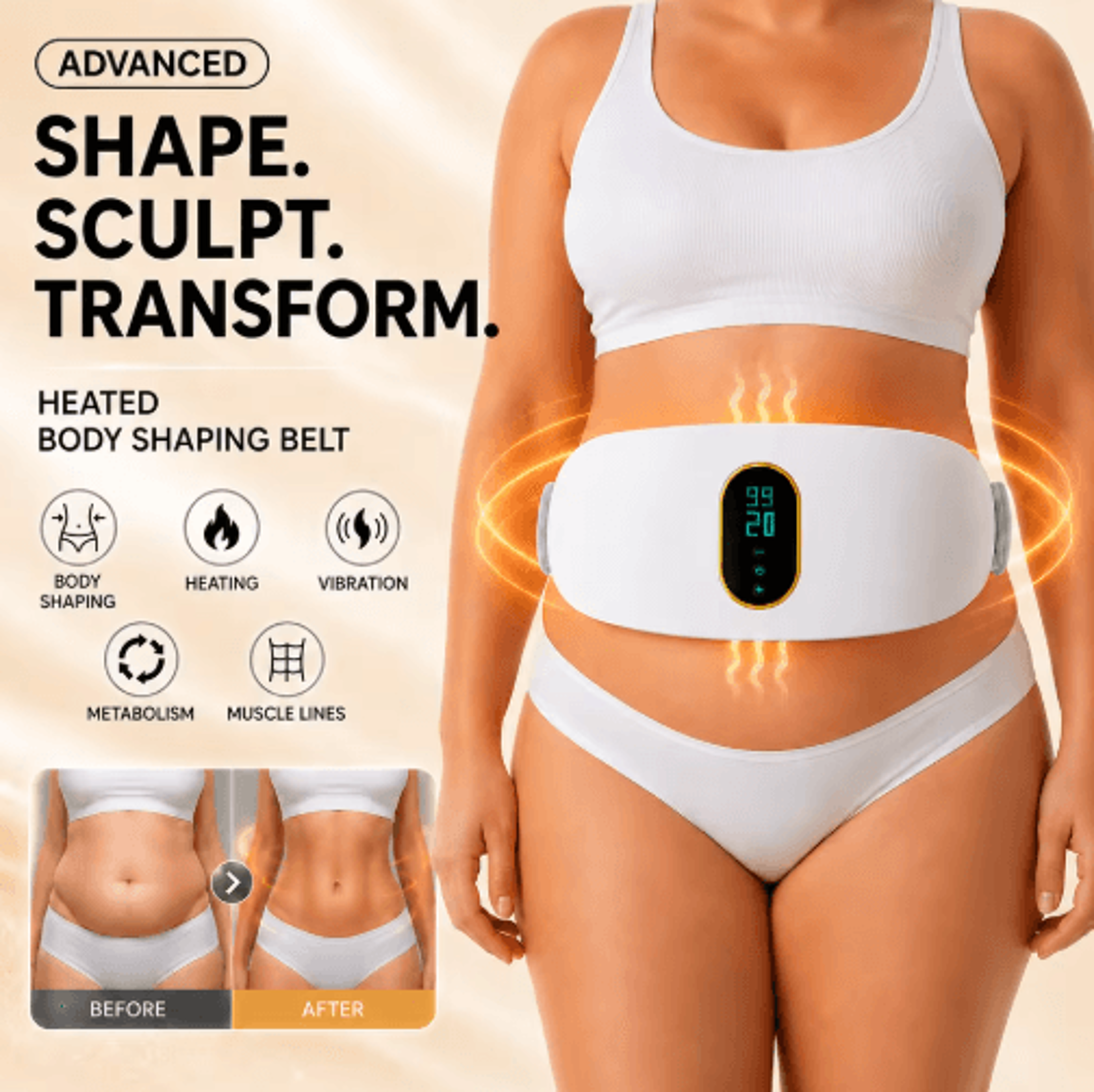 Electric Abdominal Massage Belt  Body Shaping  Belly Relaxation Massager 2