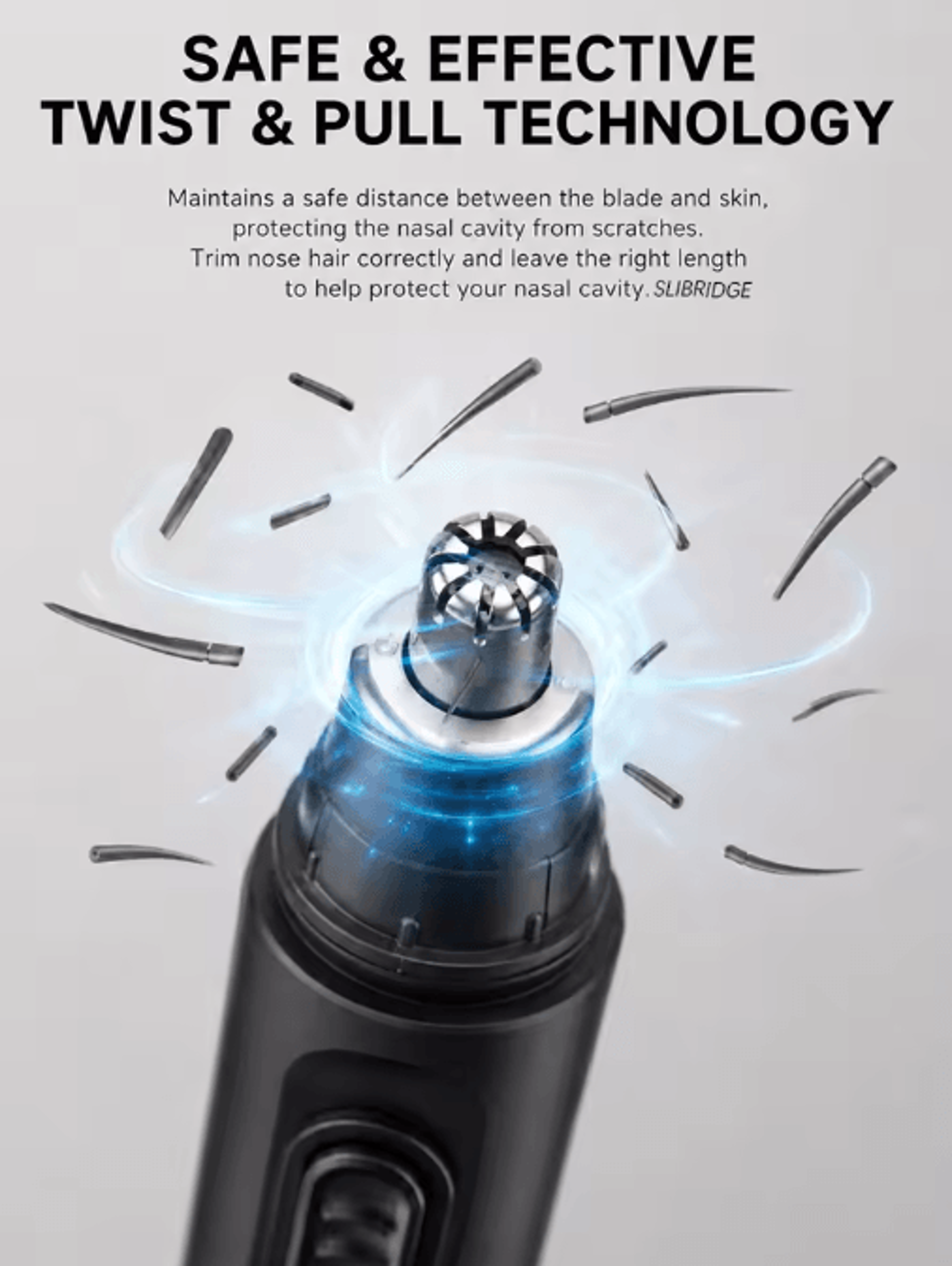 USBC Rechargeable Nose Hair Trimmer  Stainless Steel Grooming Tool 6