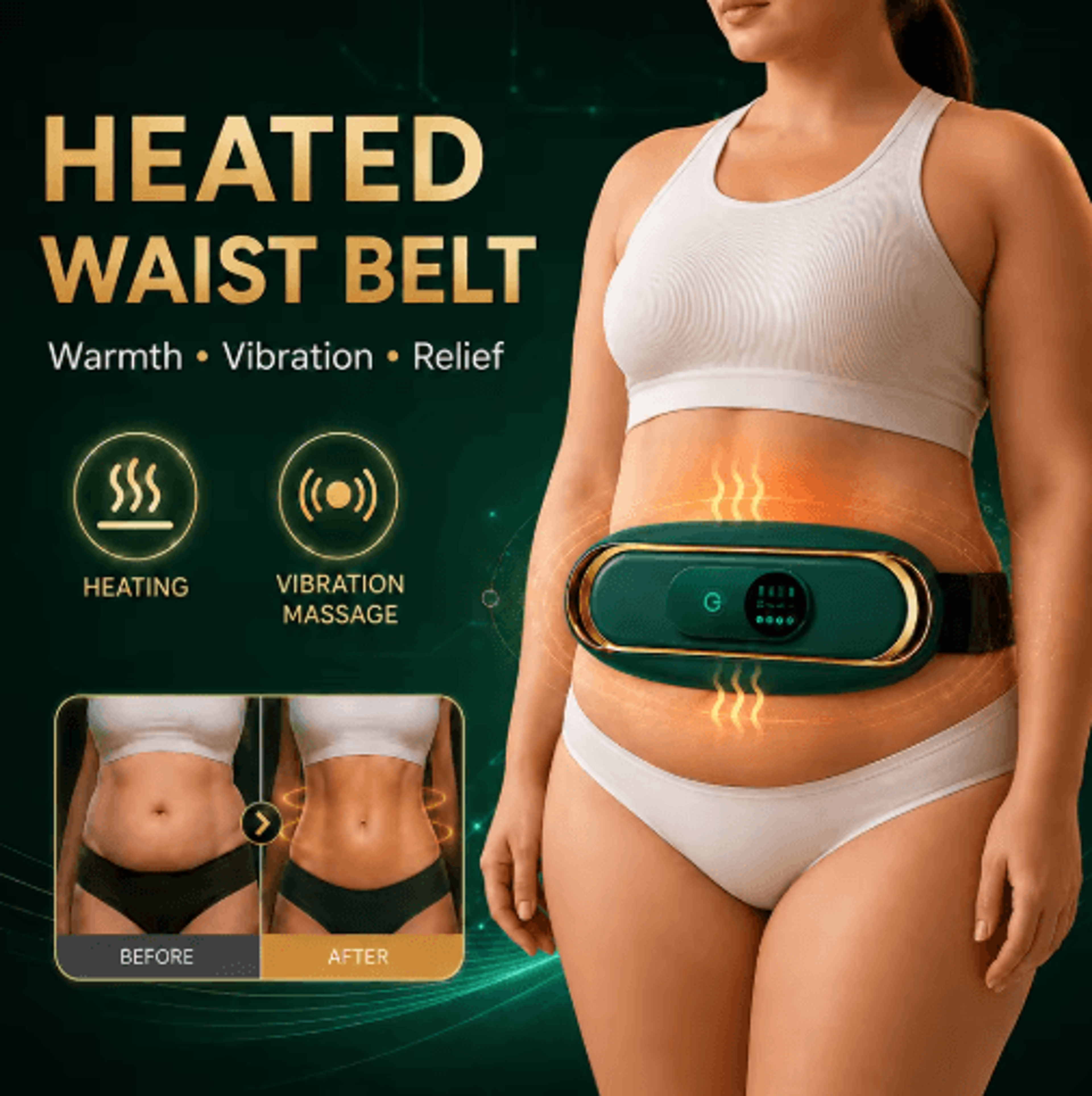 Electric Abdominal Massage Belt Belly  Waist Body Care Massager 1