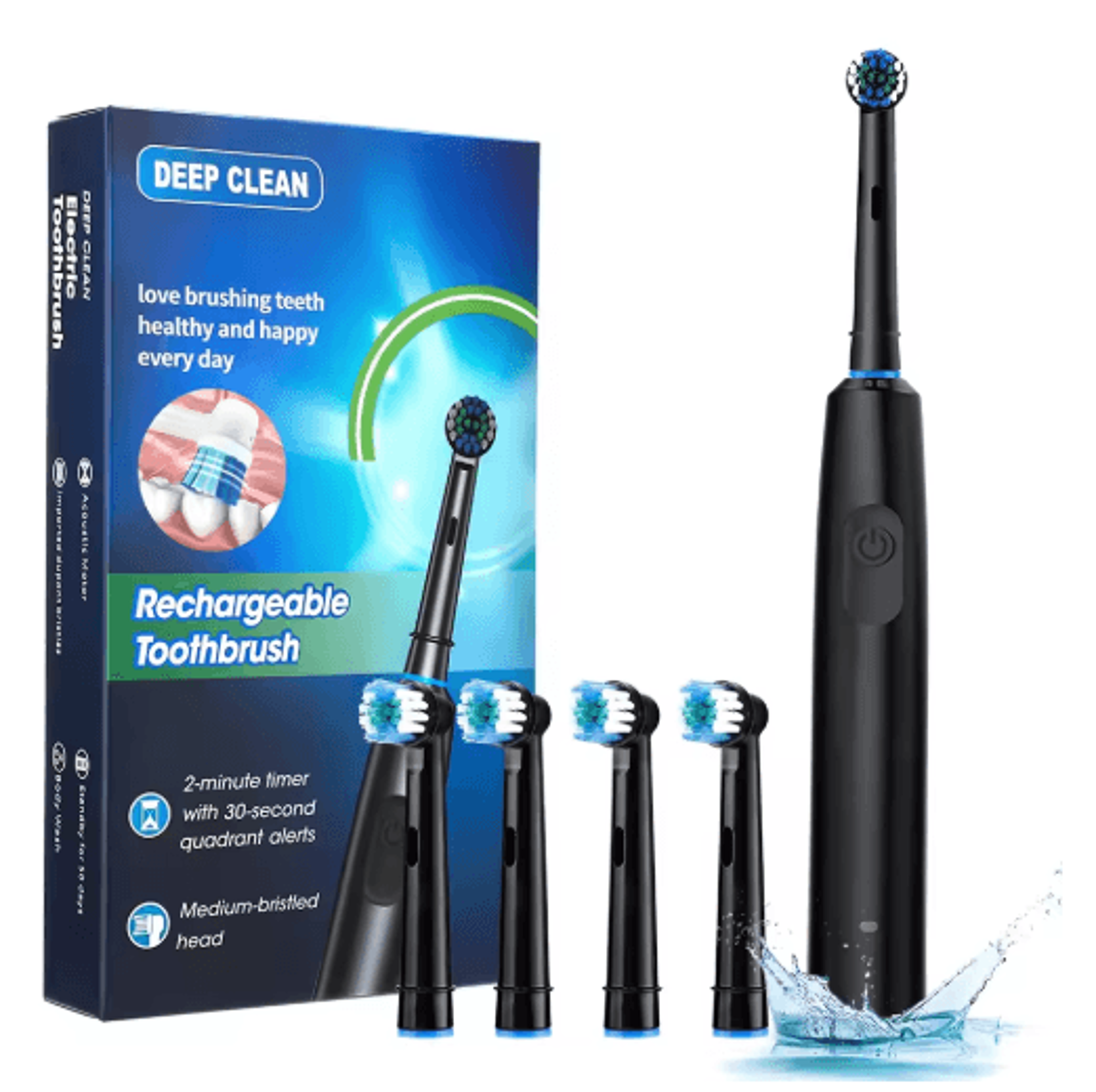 cordless electric toothbrush – usb rechargeable waterproof oral care