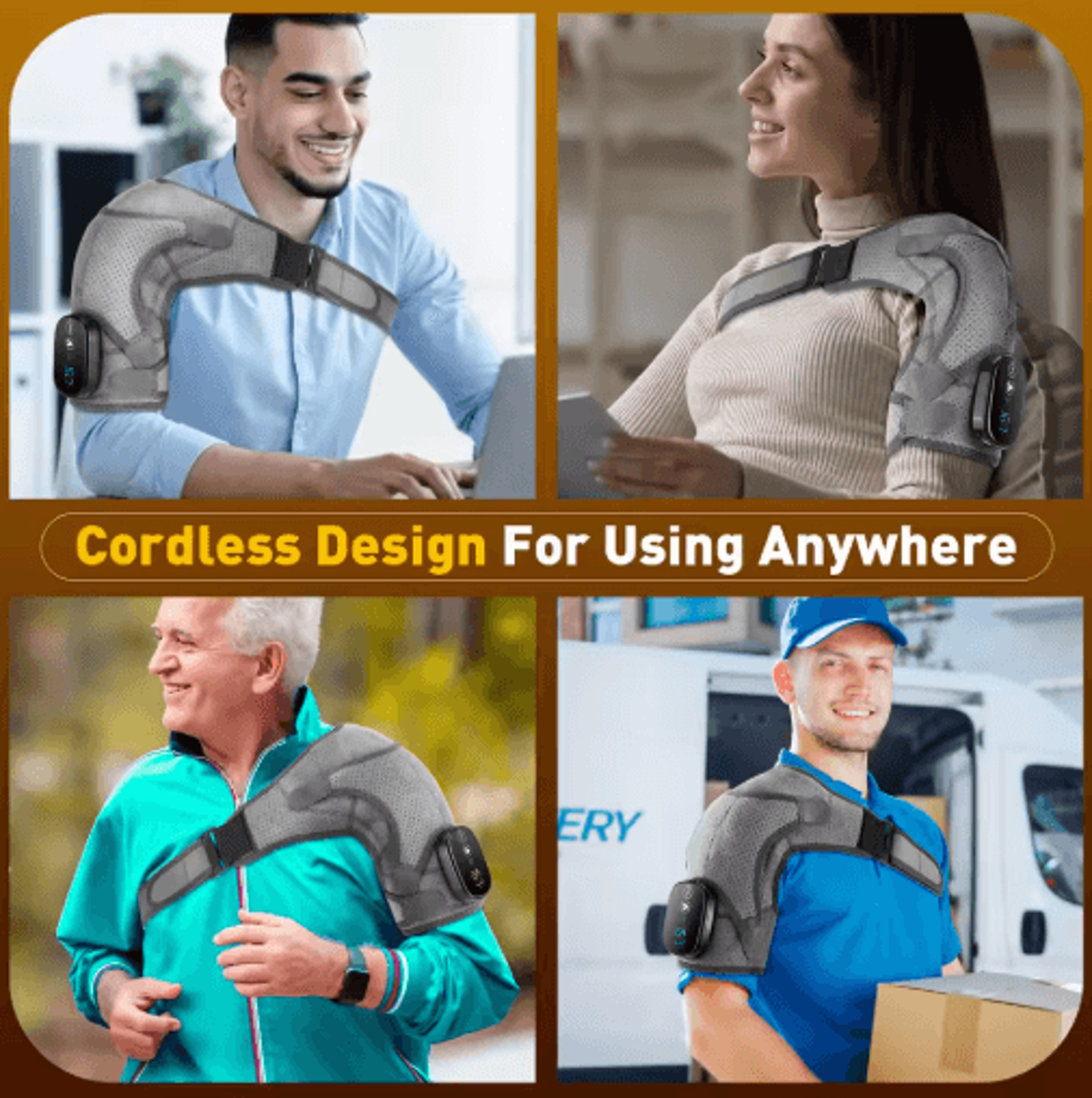 2in1 Heated Shoulder Massager  3Mode Vibration Hot Compress Wrap 7