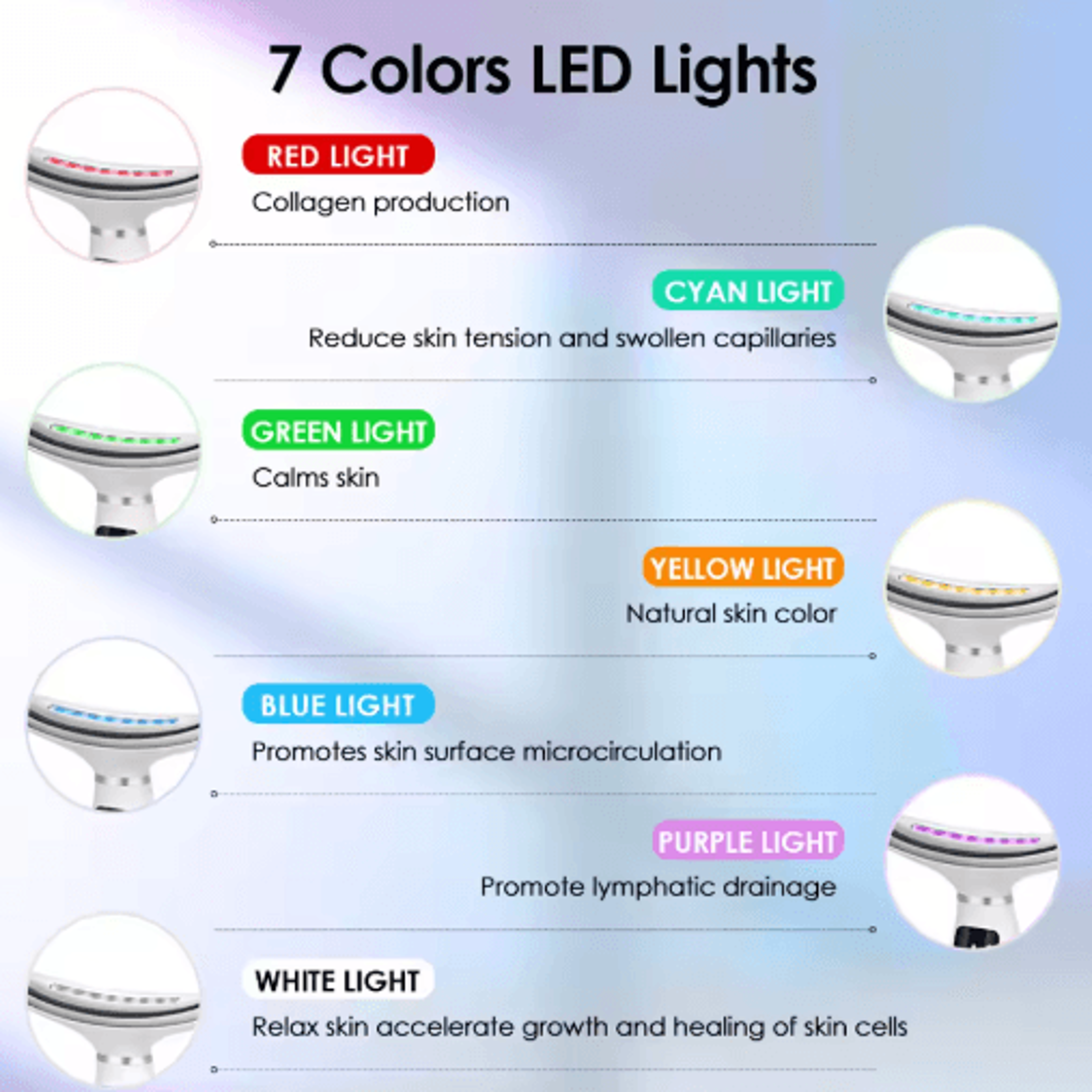 7Color LED Face  Neck Massager  Heated Vibration Beauty Device 5
