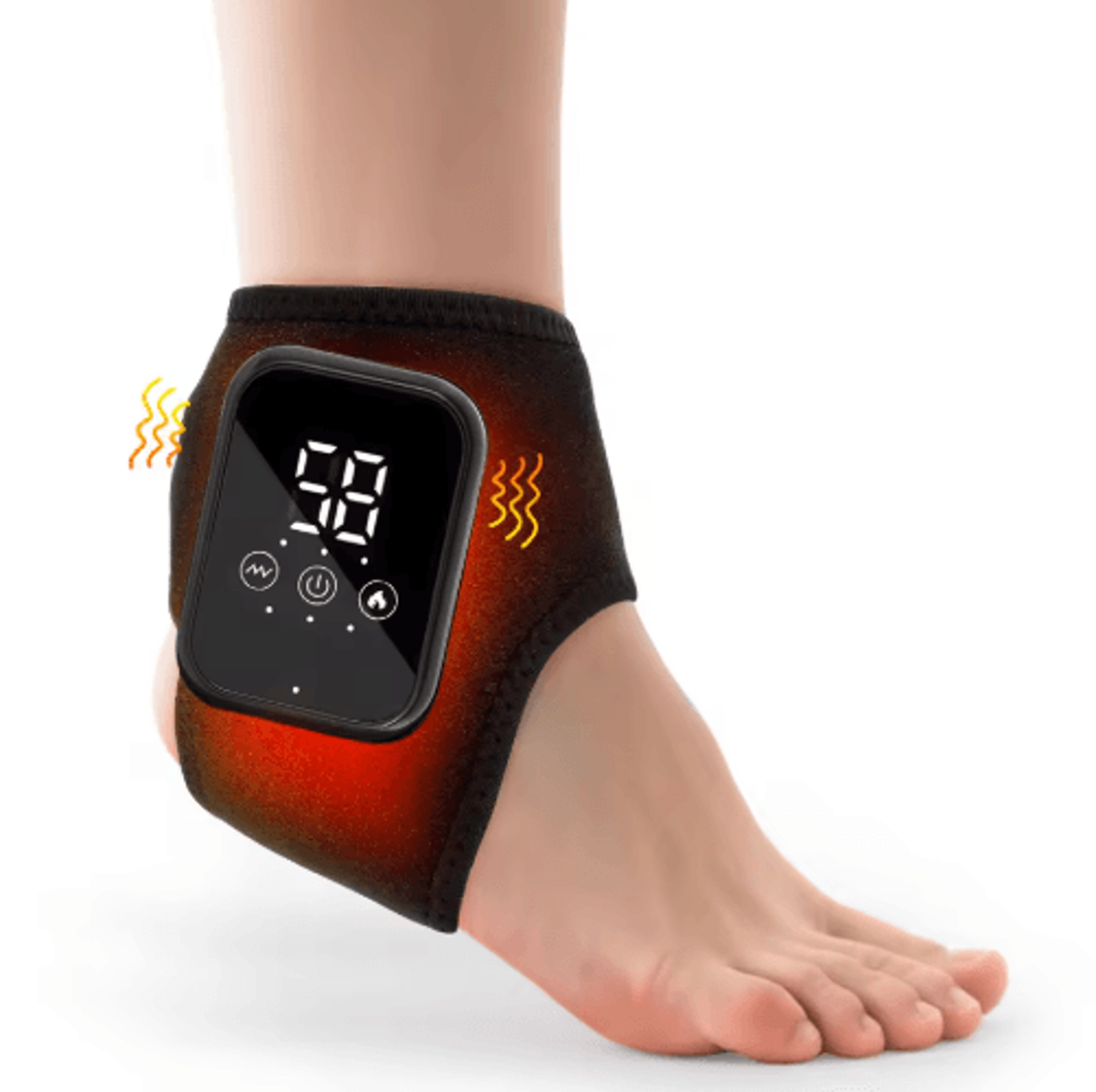 electric heated foot & ankle massager vibration hot compress wrap