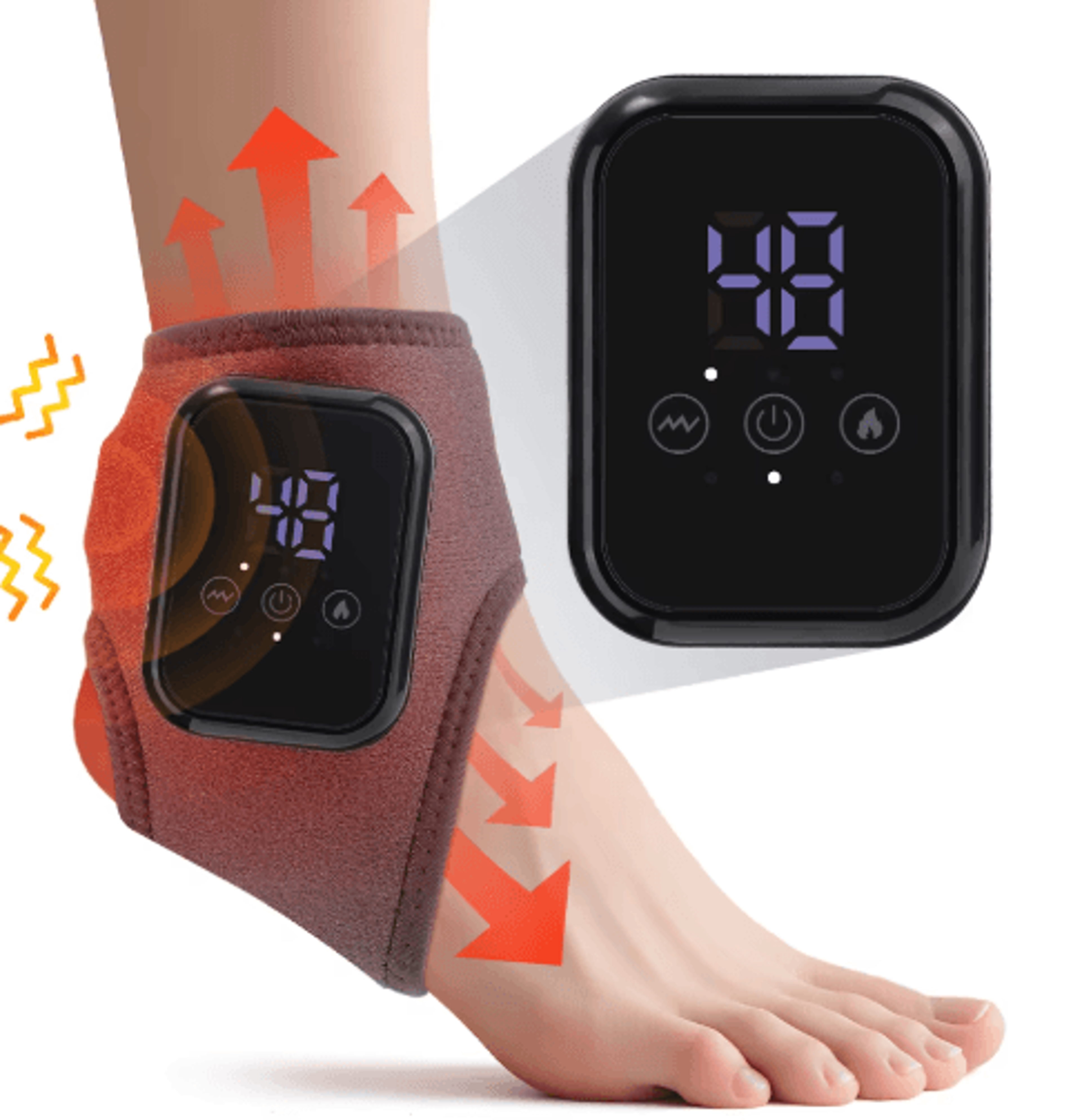 Electric Heated Foot  Ankle Massager Vibration Hot Compress Wrap 7