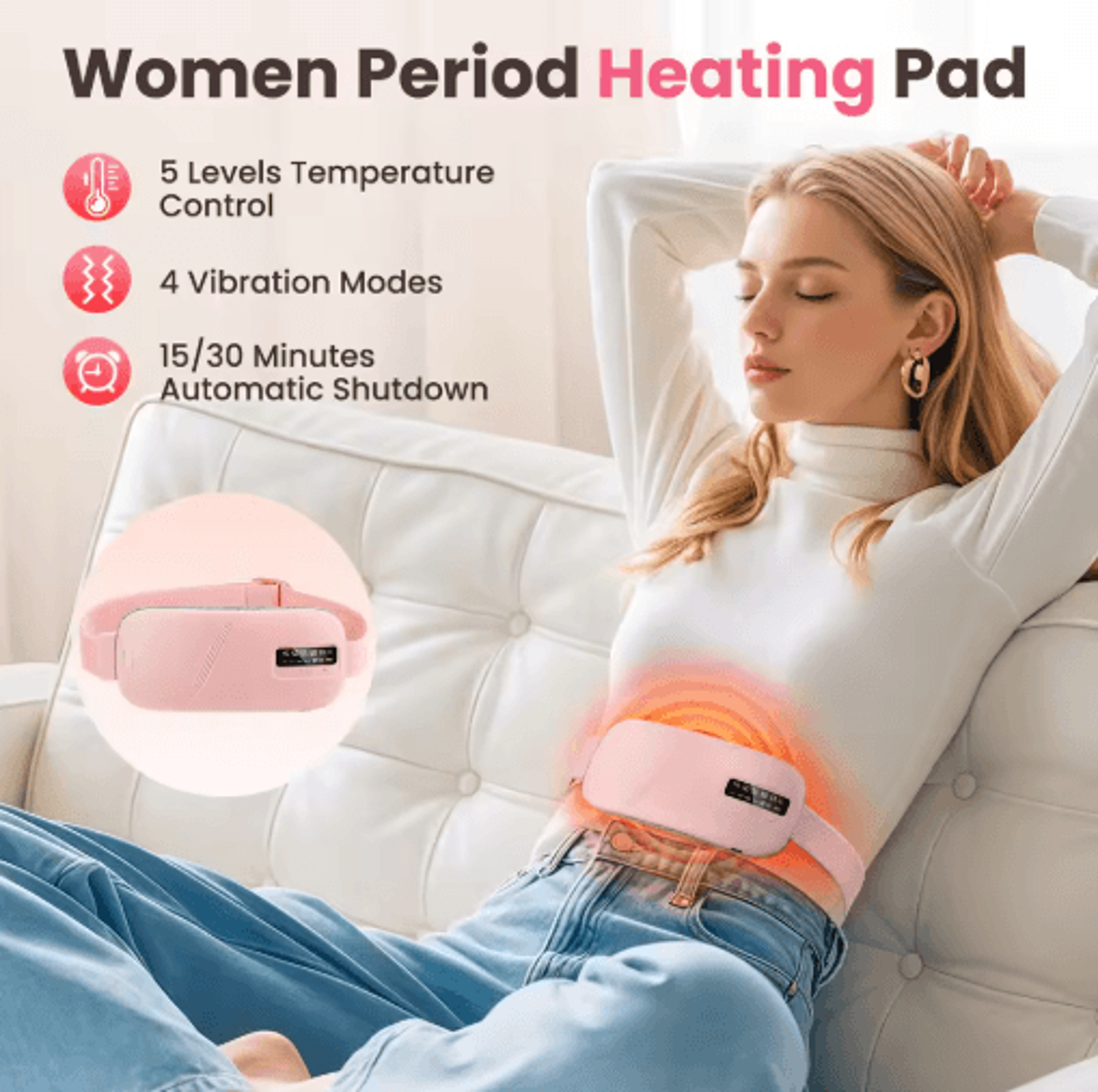 electric menstrual heating pad – vibration abdominal warmer belt