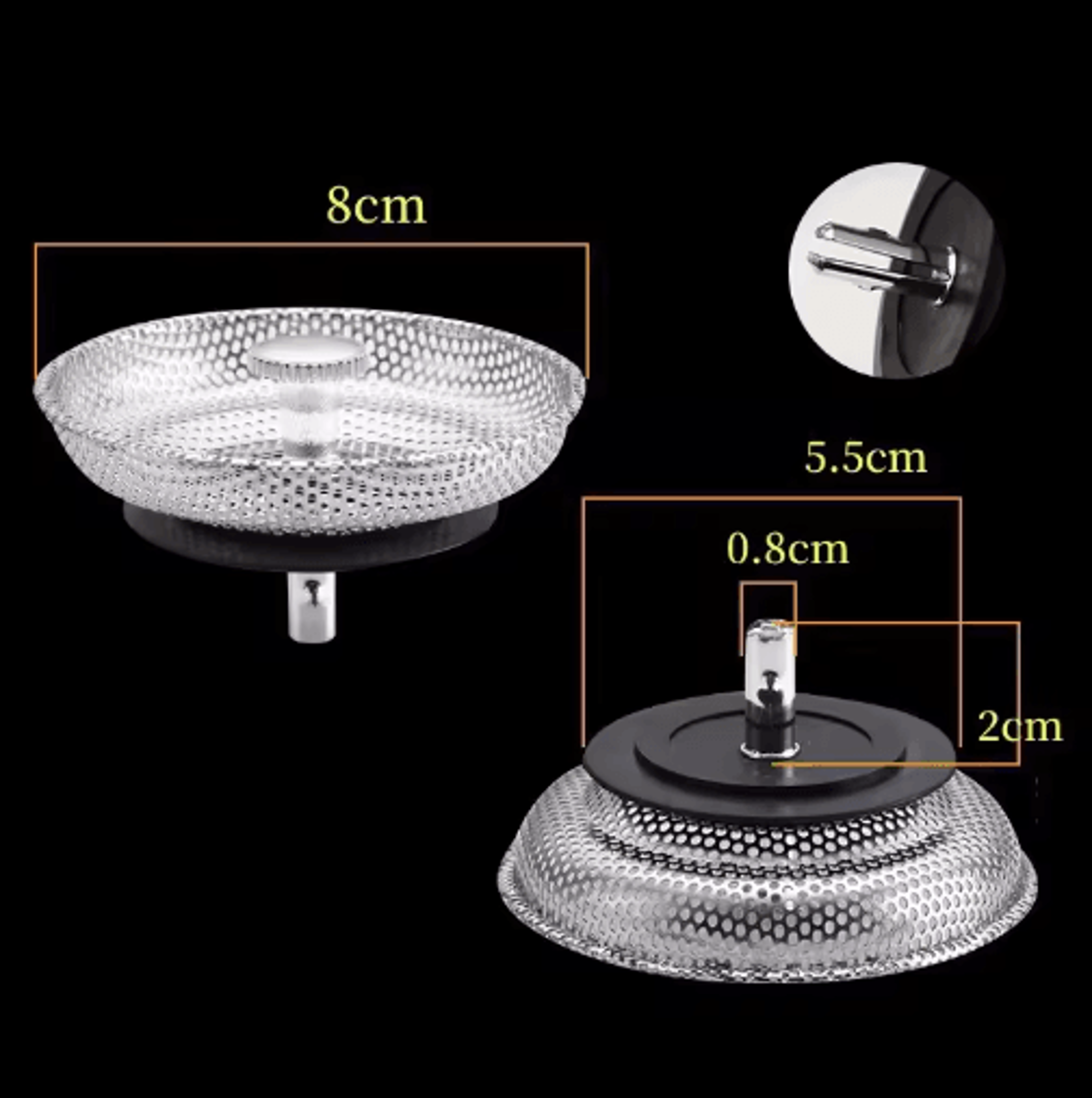 Stainless Steel Sink Drain Strainer  Shower  Basin Hair Catcher 1