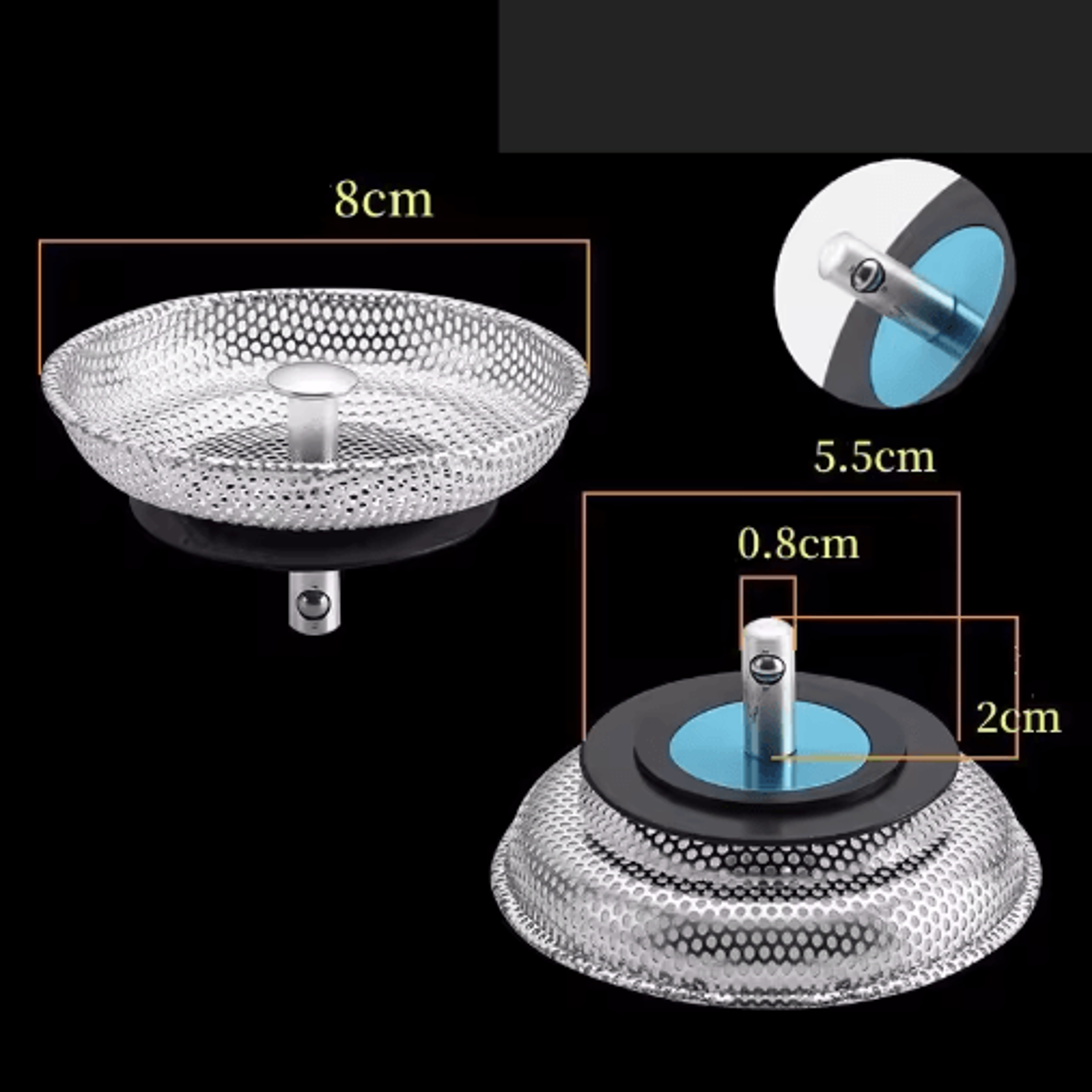Stainless Steel Sink Drain Strainer  Shower  Basin Hair Catcher 2