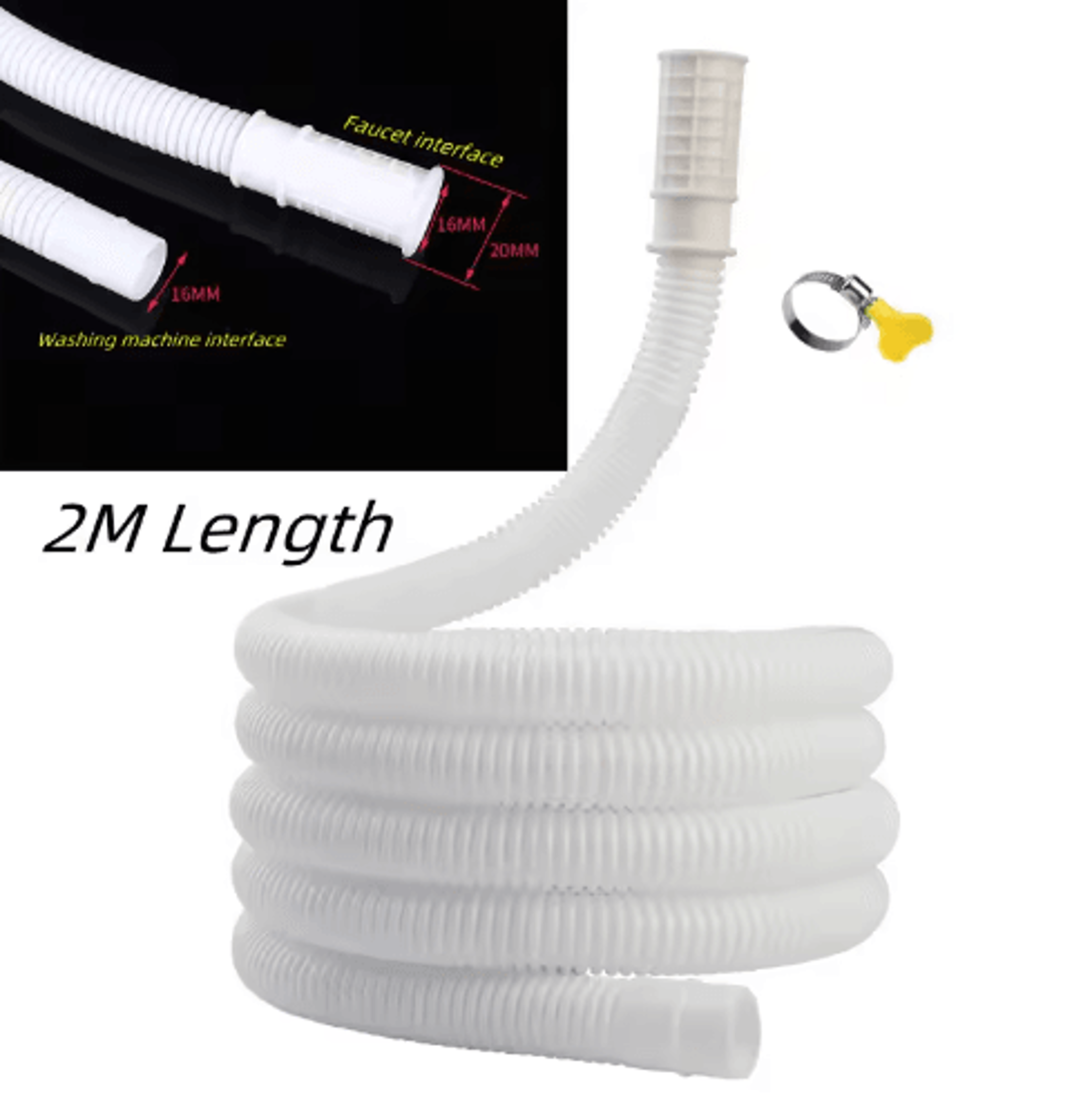 14M Washing Machine Drain Hose  Flexible Plastic Drainpipe Extension 2