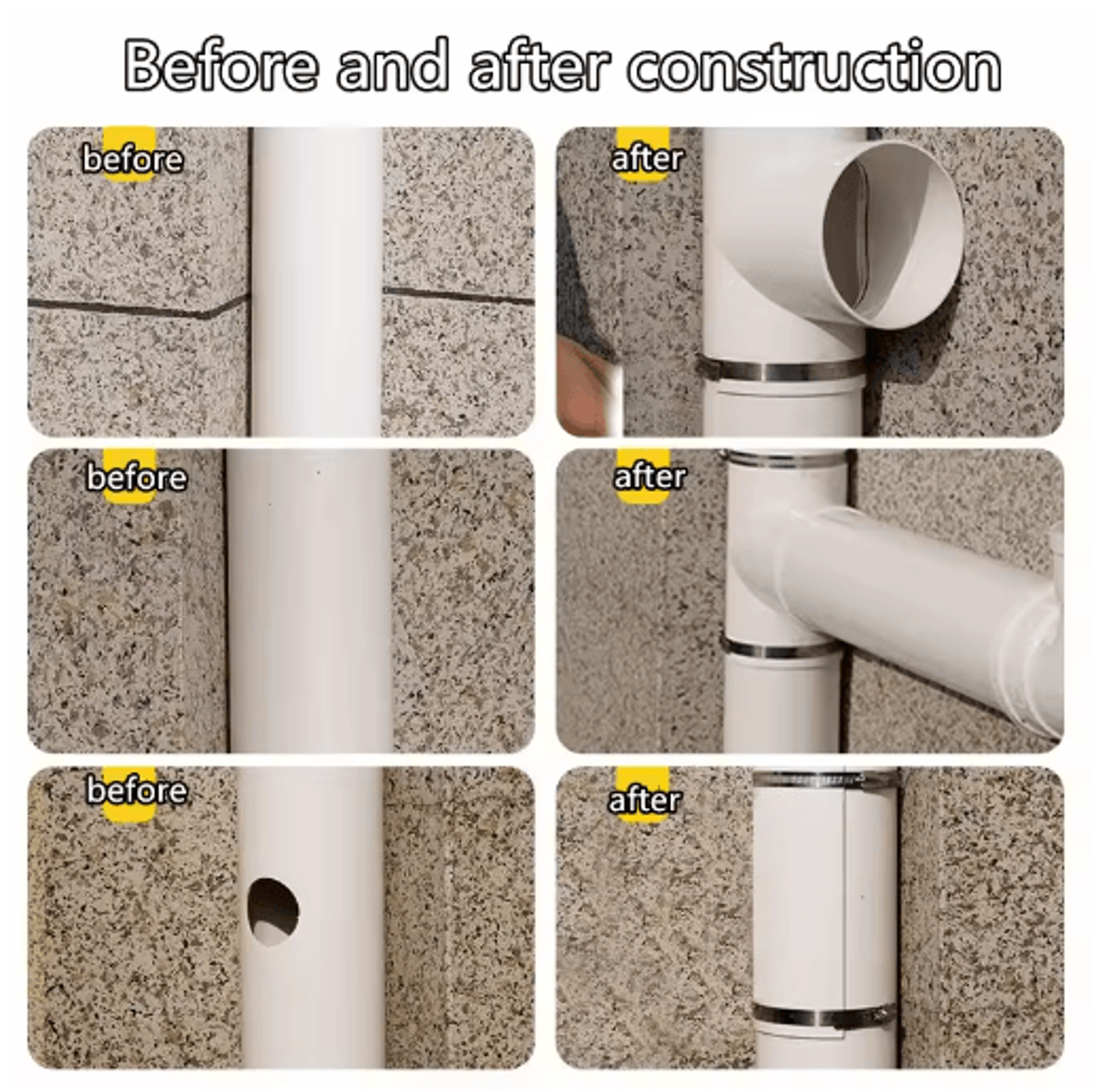PVC Open Tee Pipe Connector  Drain Pipe Repair Patch  Adapter 19