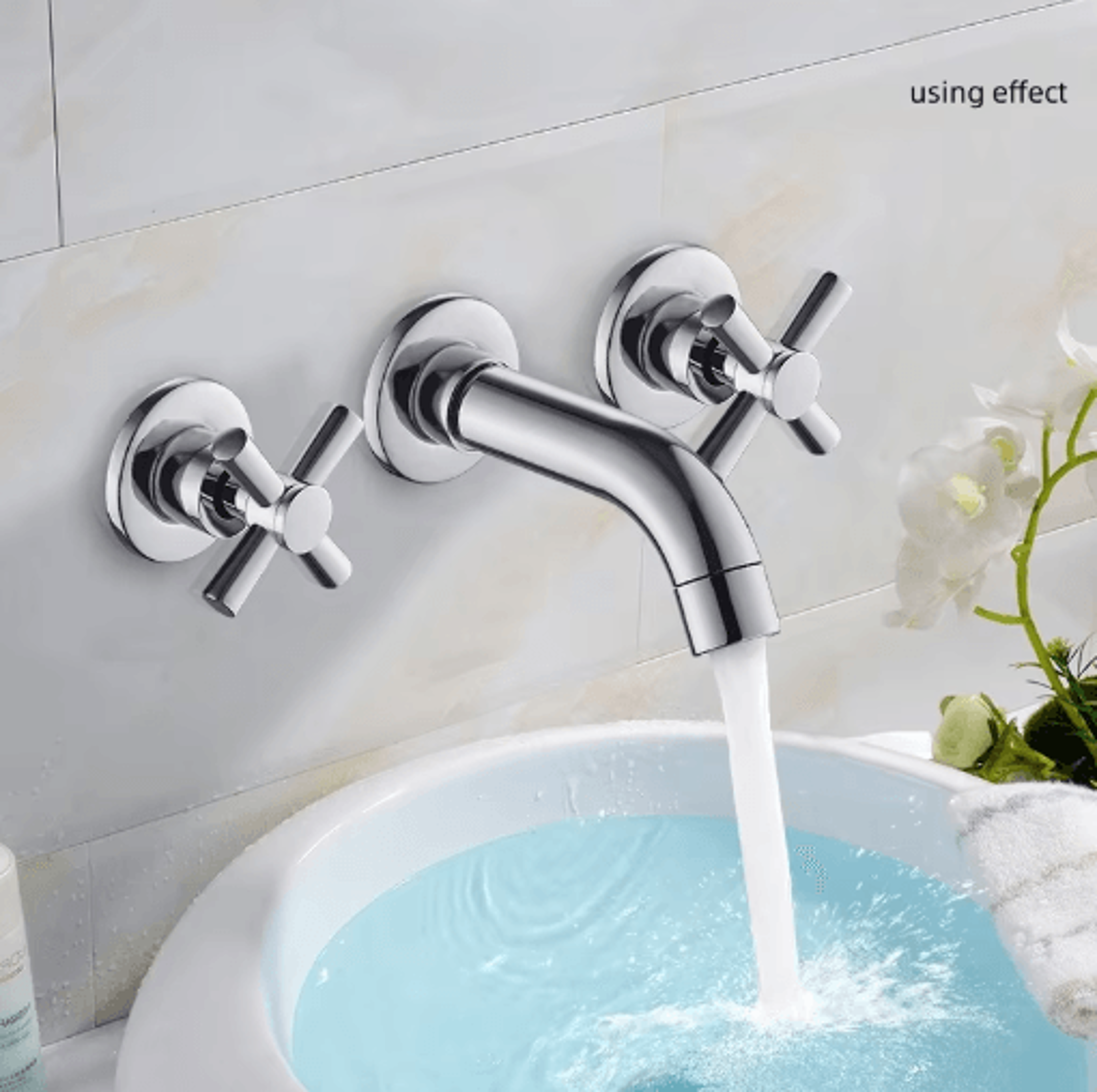 Zinc Alloy Cross Faucet Handle  Hot  Cold Tap Replacement Knob 4