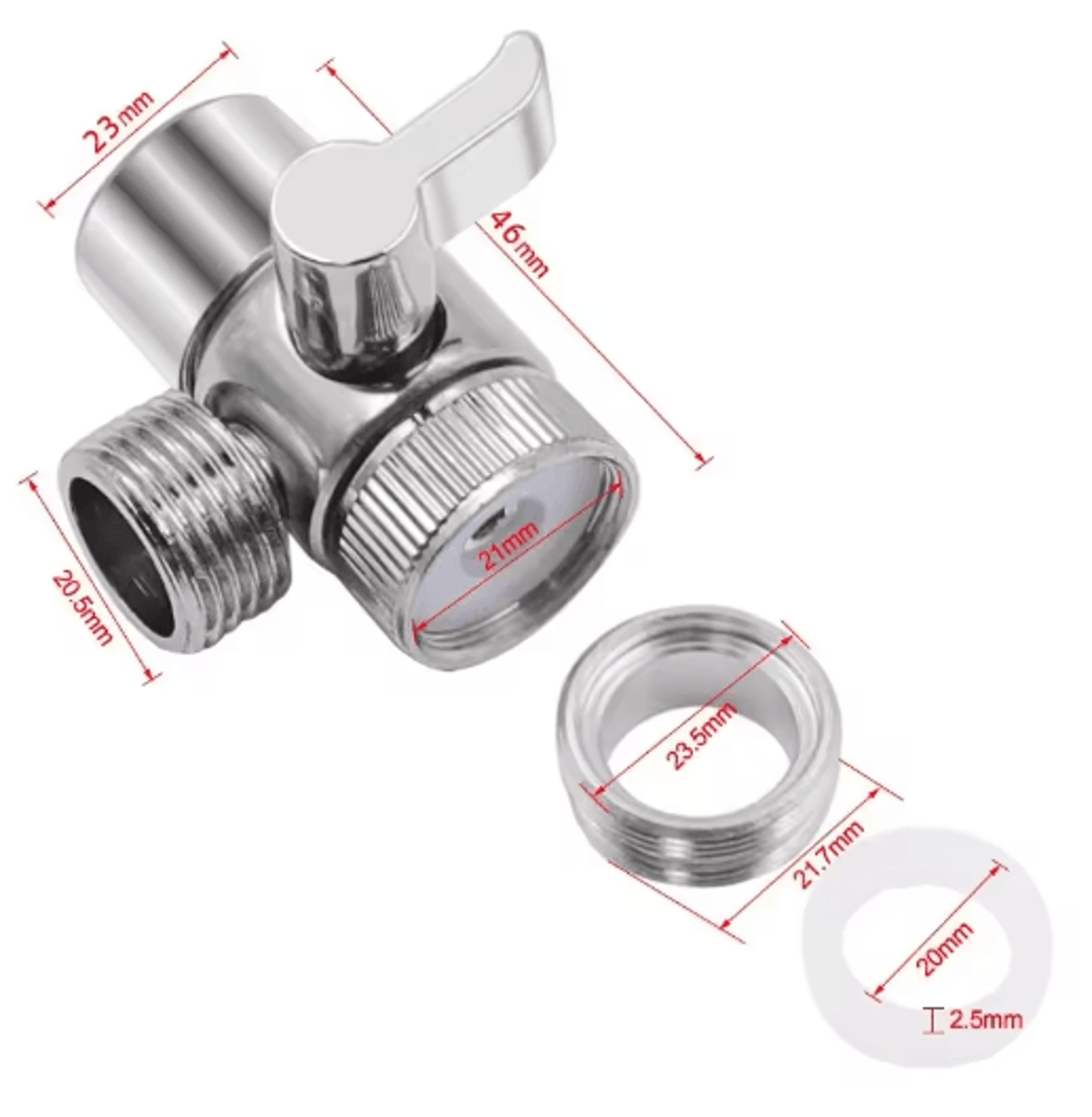 Faucet Diverter Valve  Sink Tap Splitter  Bidet Connector 5