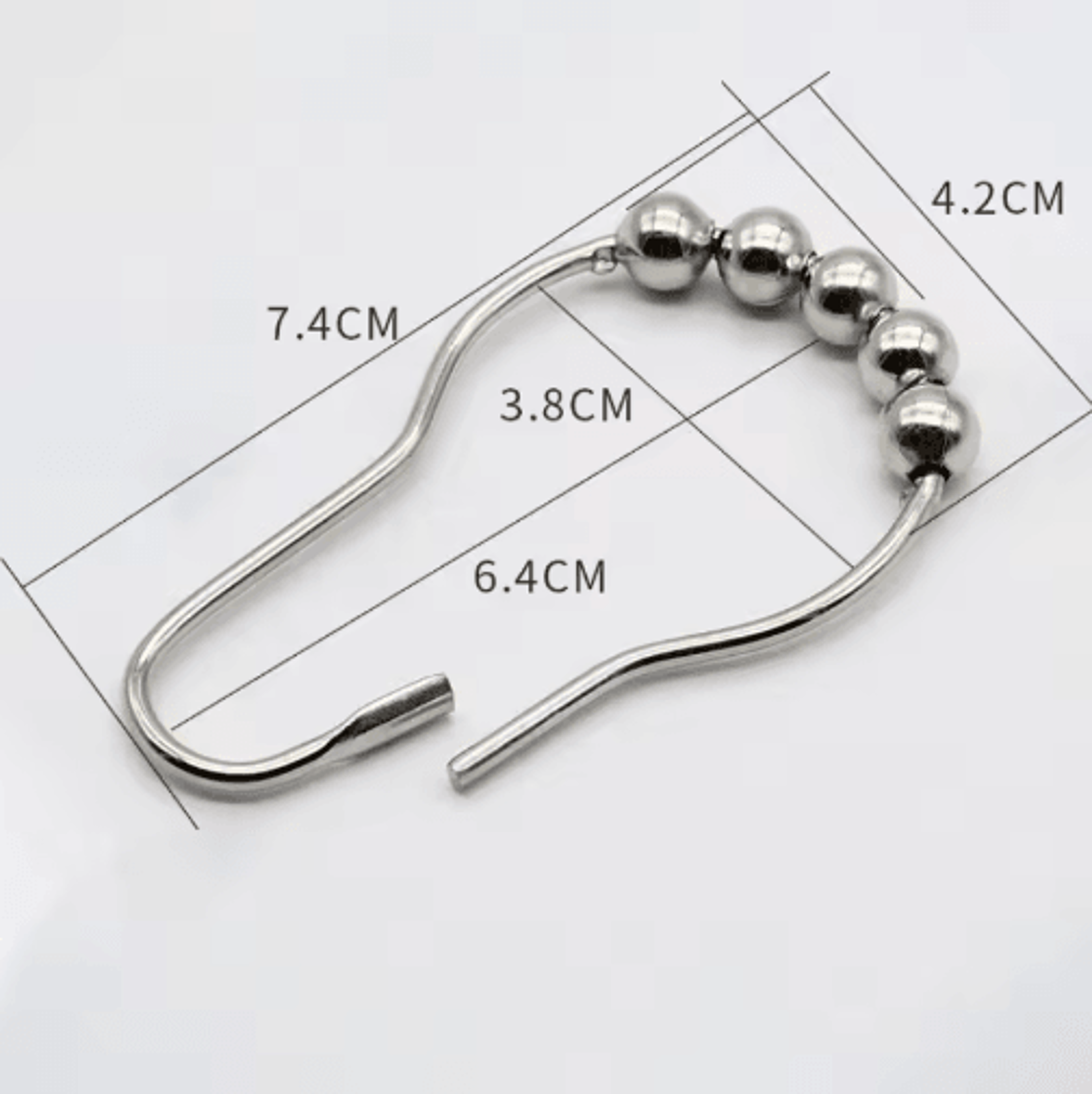 12PCS Rollerball Shower Curtain Rings  Rustproof Satin Nickel Hooks 5