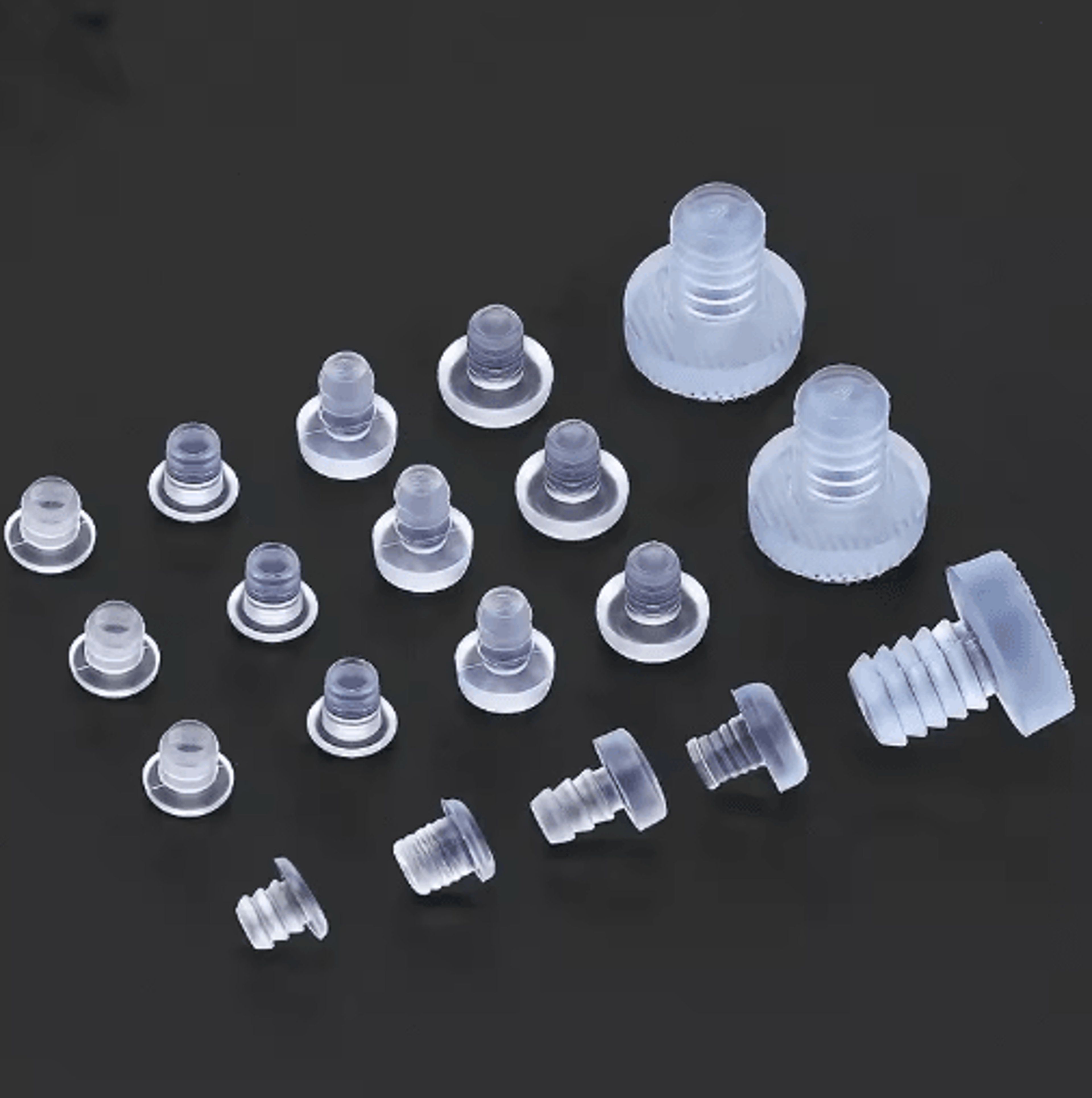 20pcs transparent rubber cabinet bumpers – anti-collision hole plugs