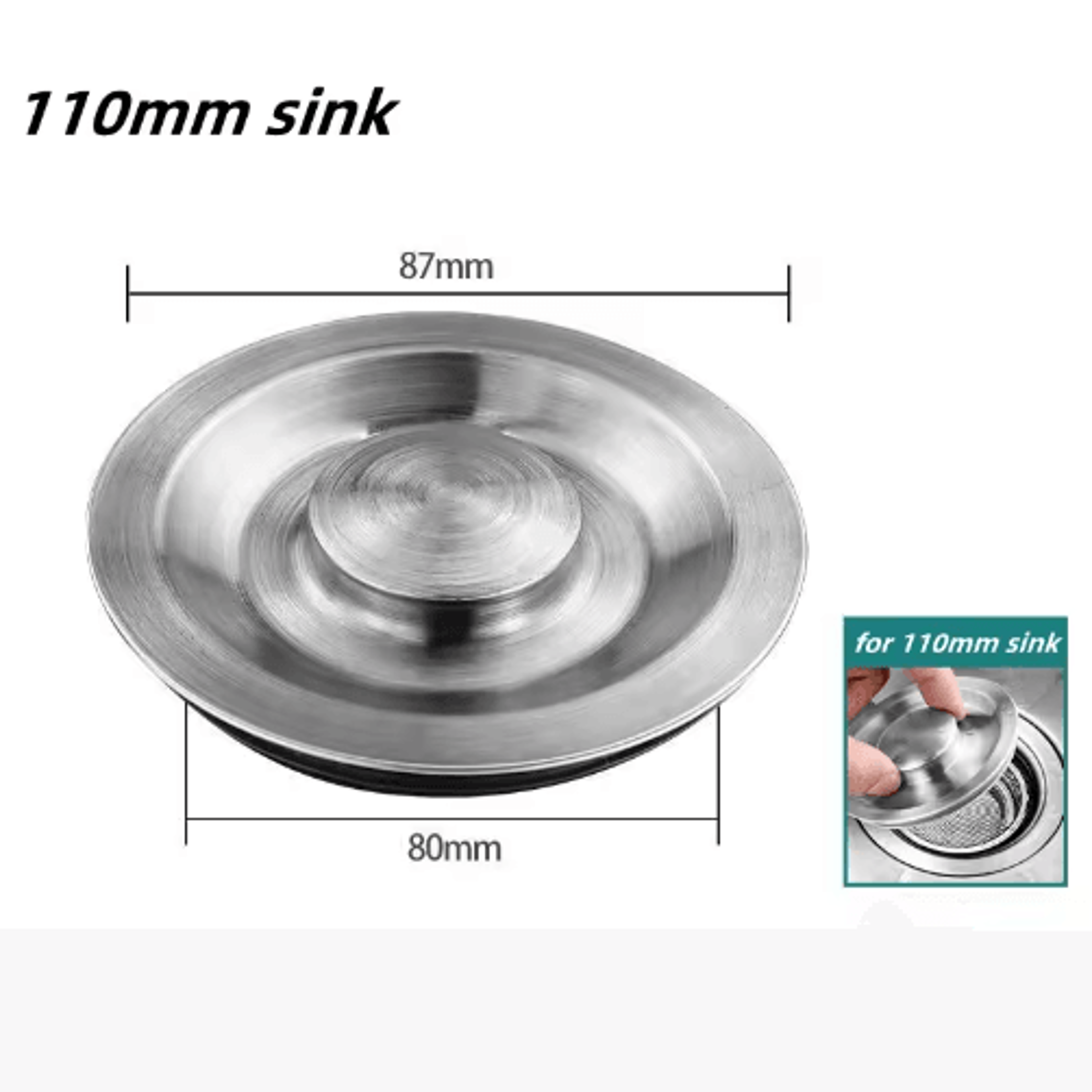 Stainless Steel Kitchen Sink Strainer  Drain Filter Basket With Handle 2