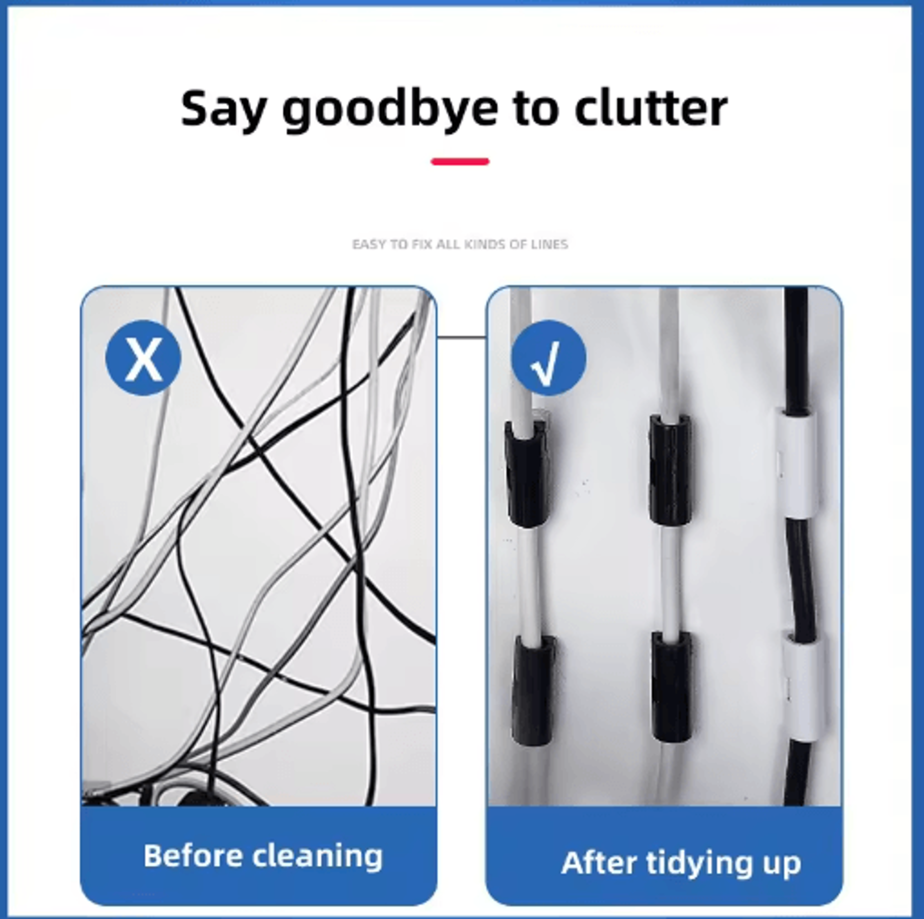 Adhesive Cable Organizer Clips  Cord  Wire Management Holders 11