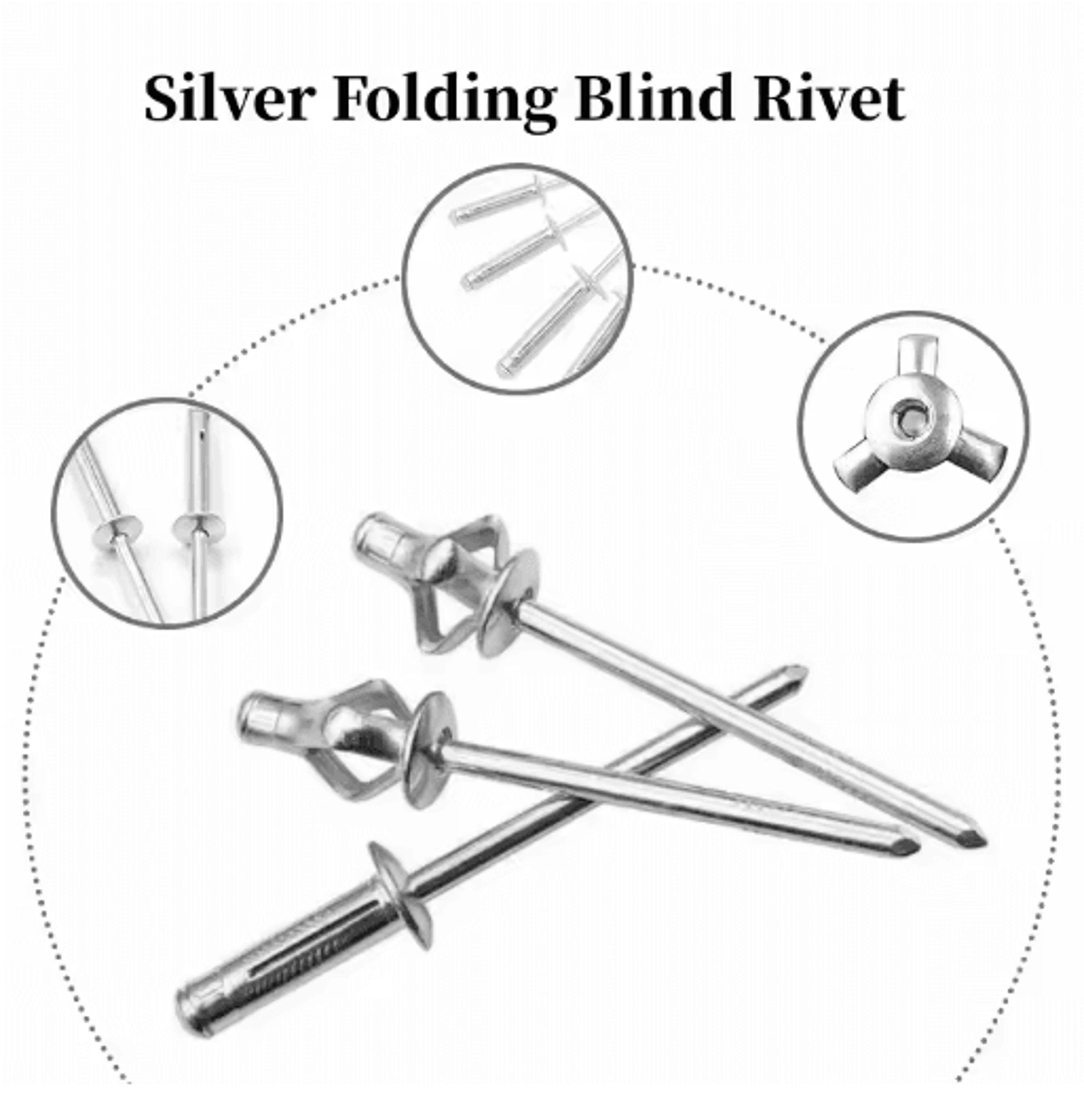 50pcs folding blind rivets – aluminum alloy fold-type fasteners