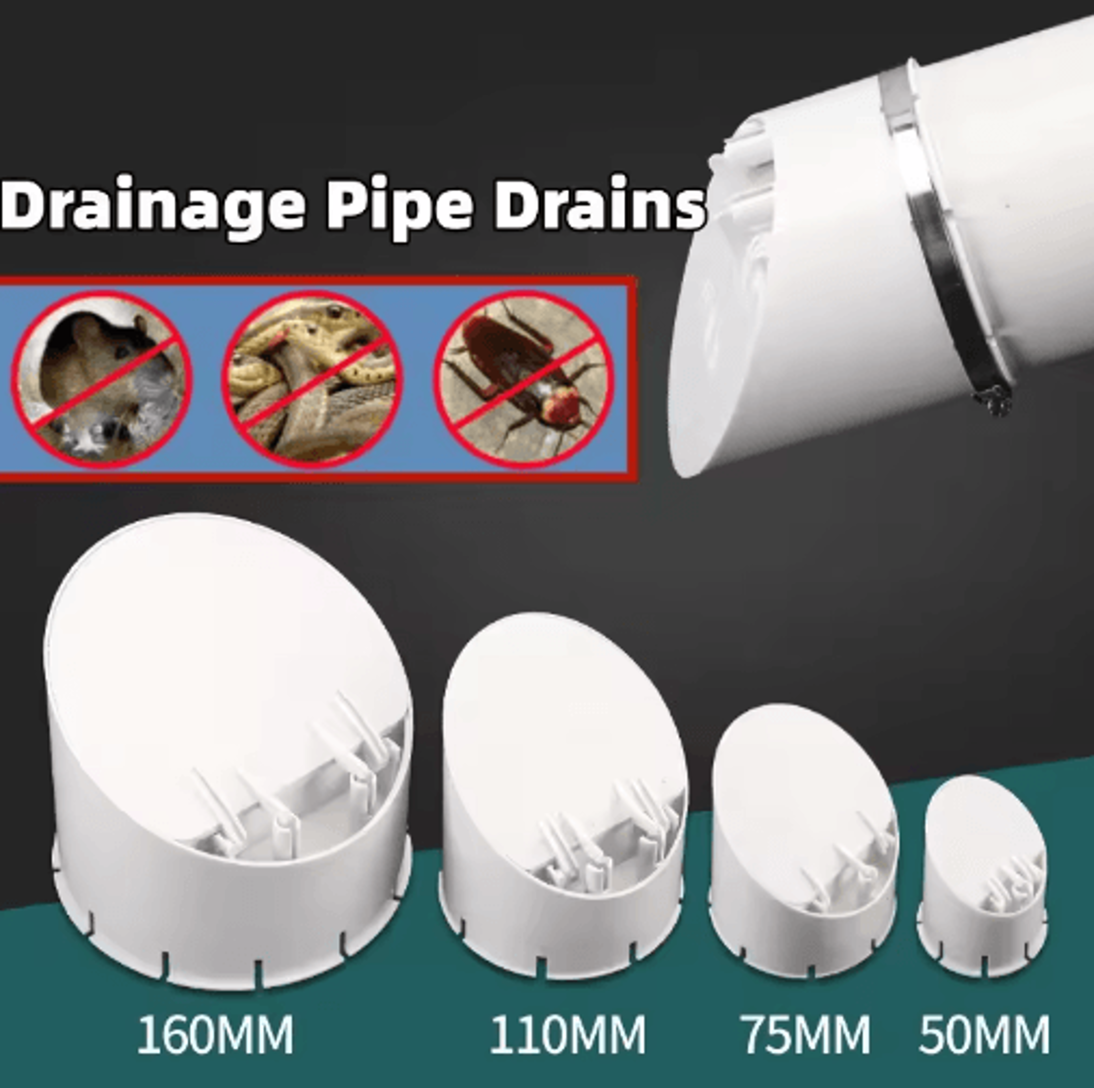 50–160mm drain pipe cover – anti-backflow & anti-odor drain cap