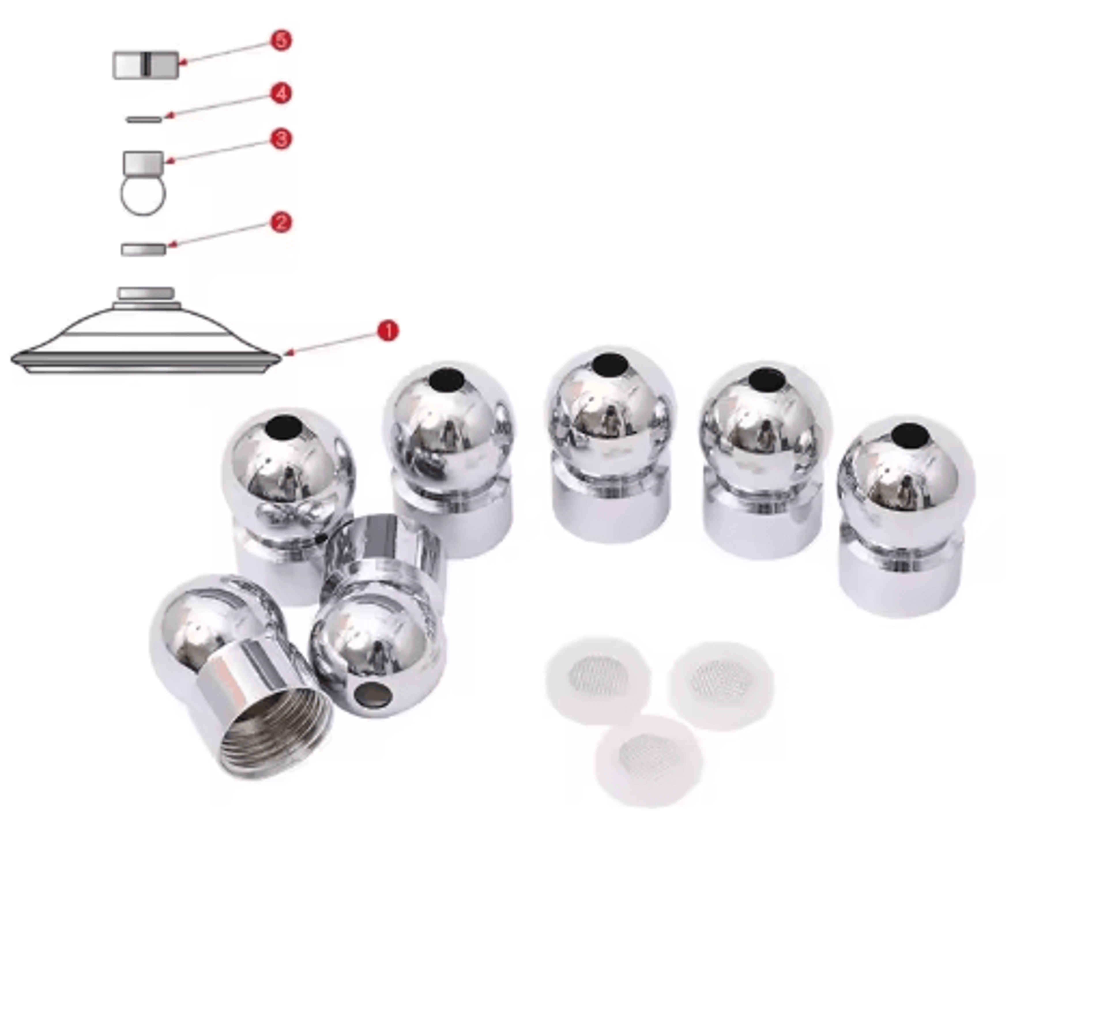 copper shower head ball joint – universal-style swivel connector