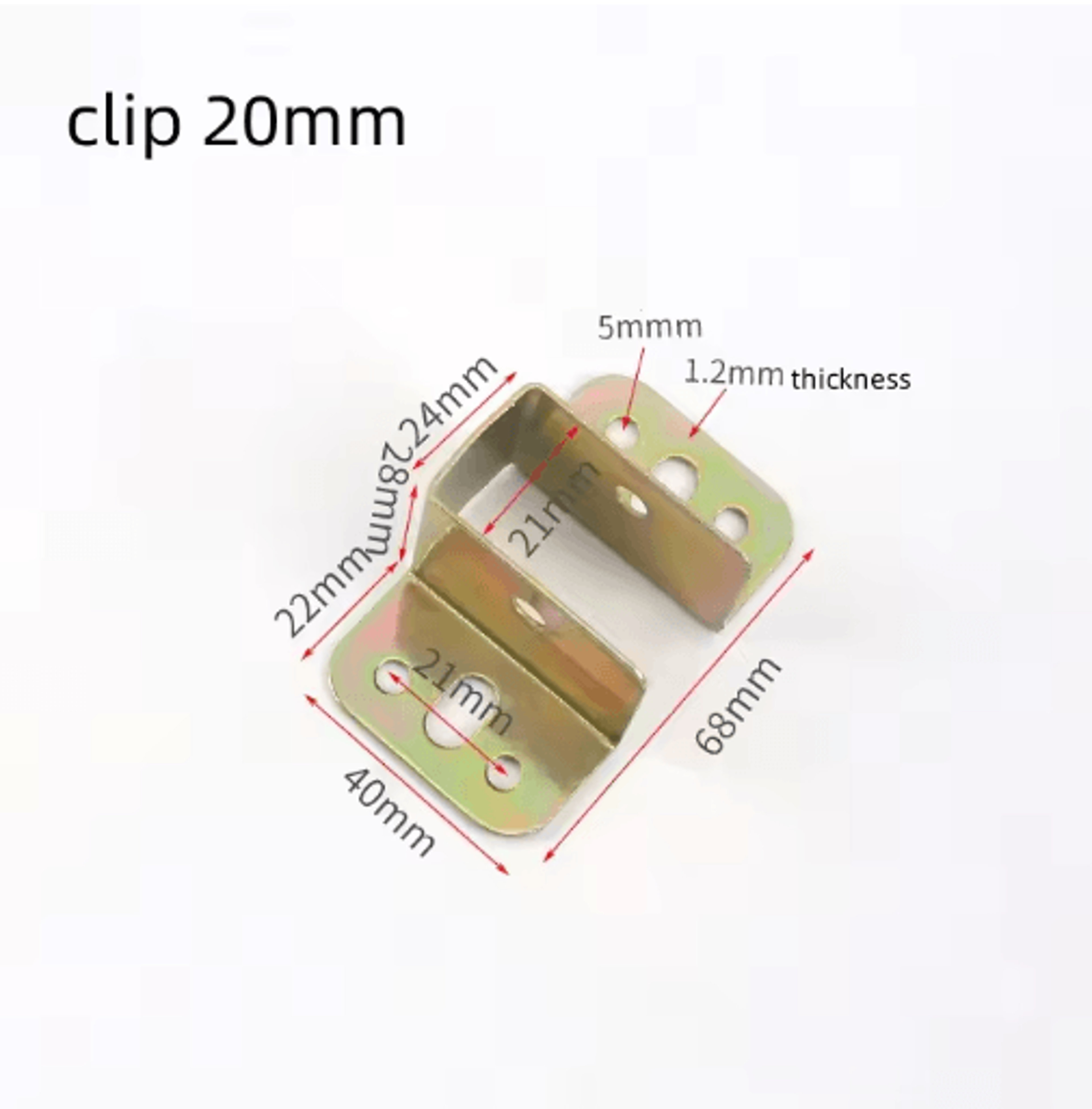 2PCS UShaped Metal Bed Frame Brackets  Rail Fixing Connectors 5