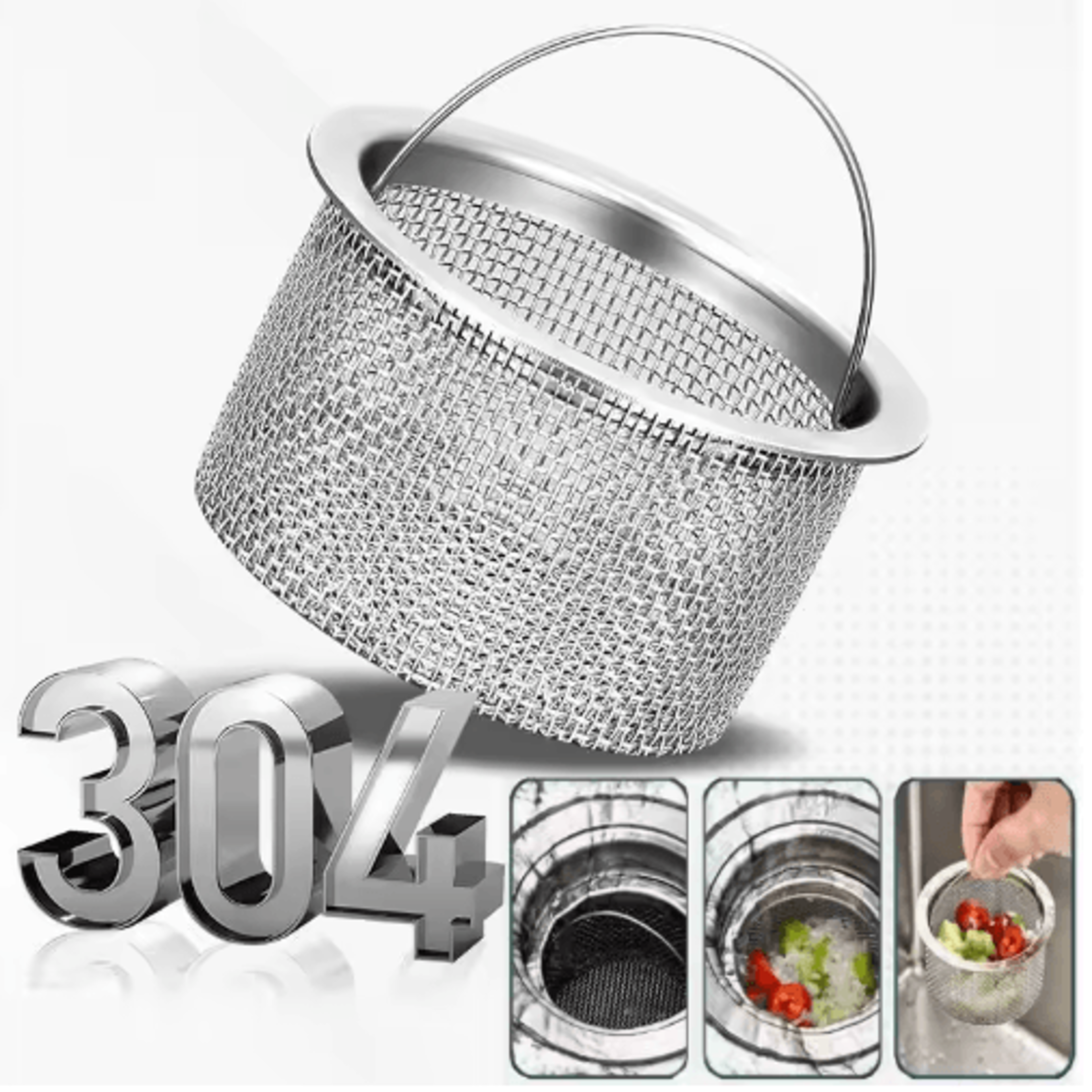 stainless steel bathtub hair catcher – shower & sink drain strainer