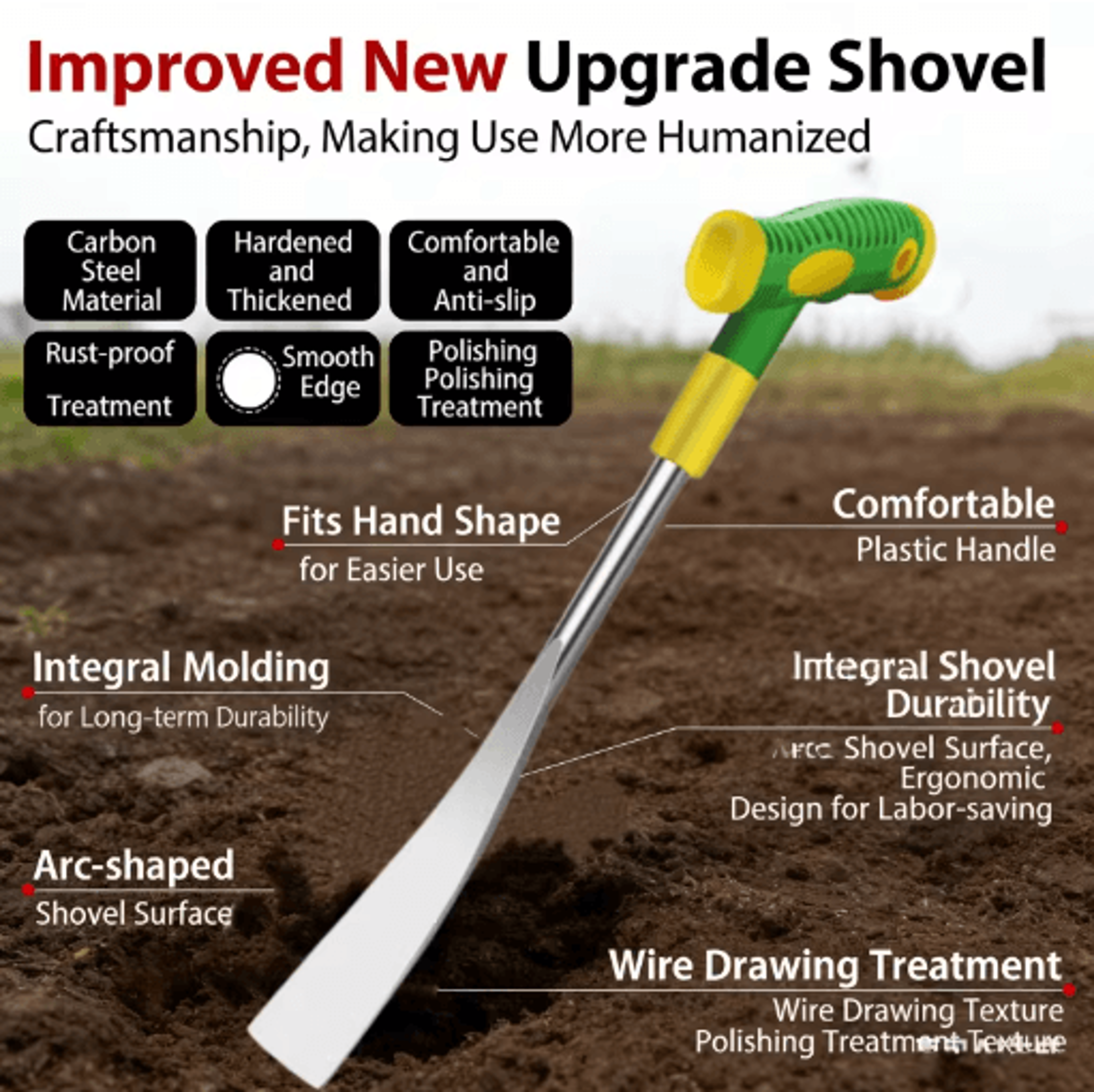 t-shaped garlic digging shovel – garden weeding & transplanting spade