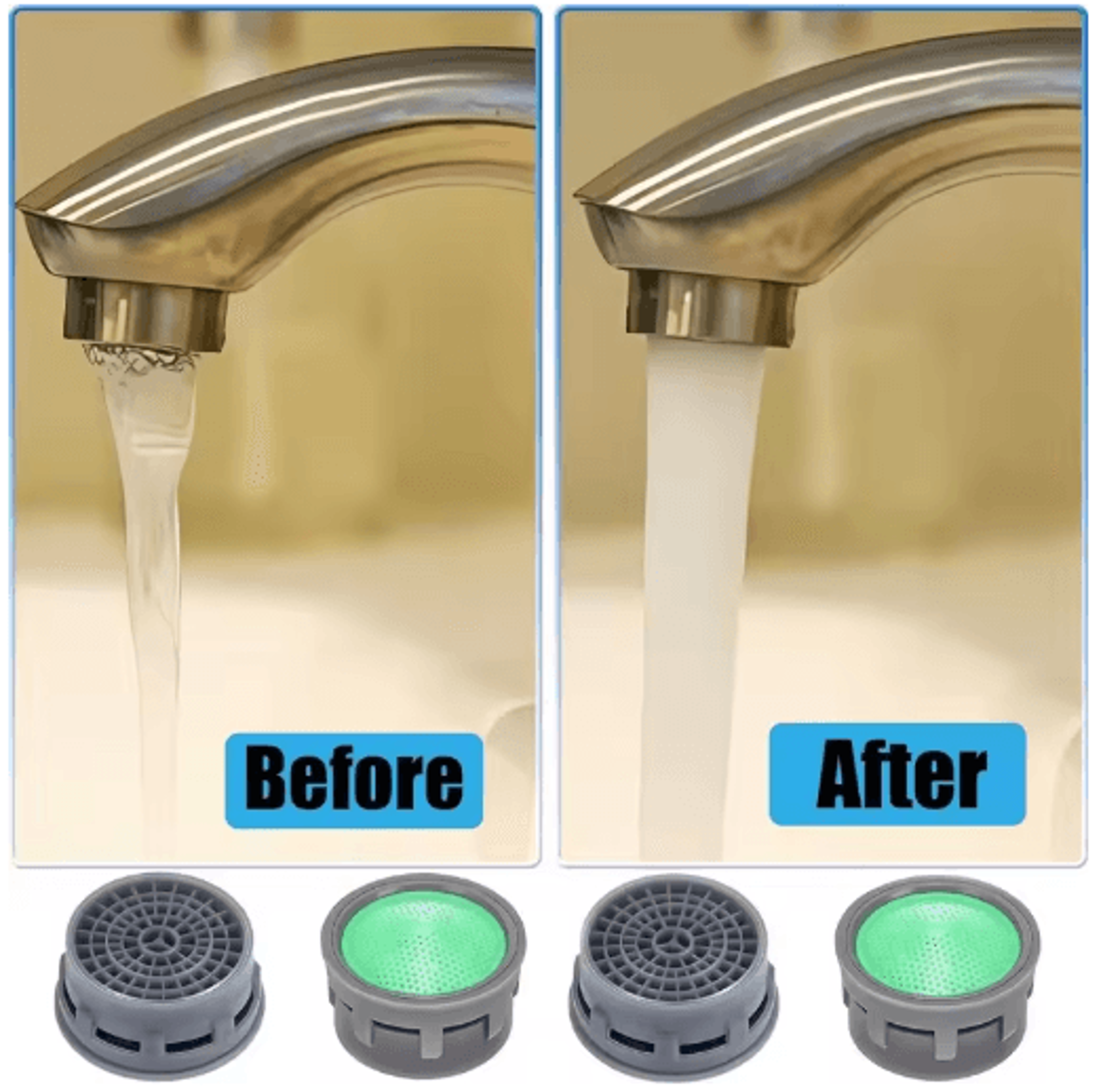 2pcs chrome faucet aerators – water-saving anti-splash tap nozzles