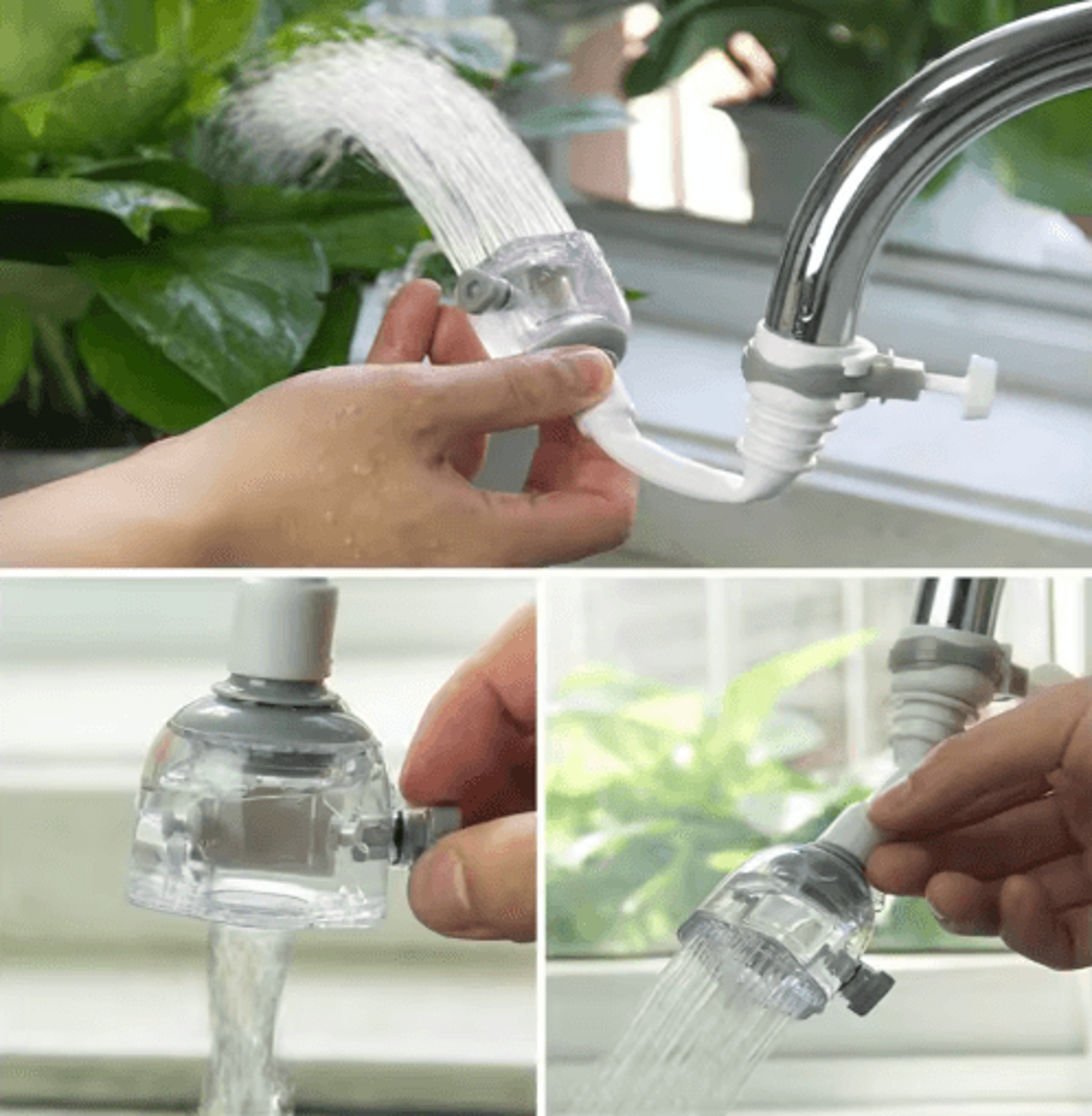 360 Rotating Faucet Extender  DualMode Filter Sprayer Nozzle 4