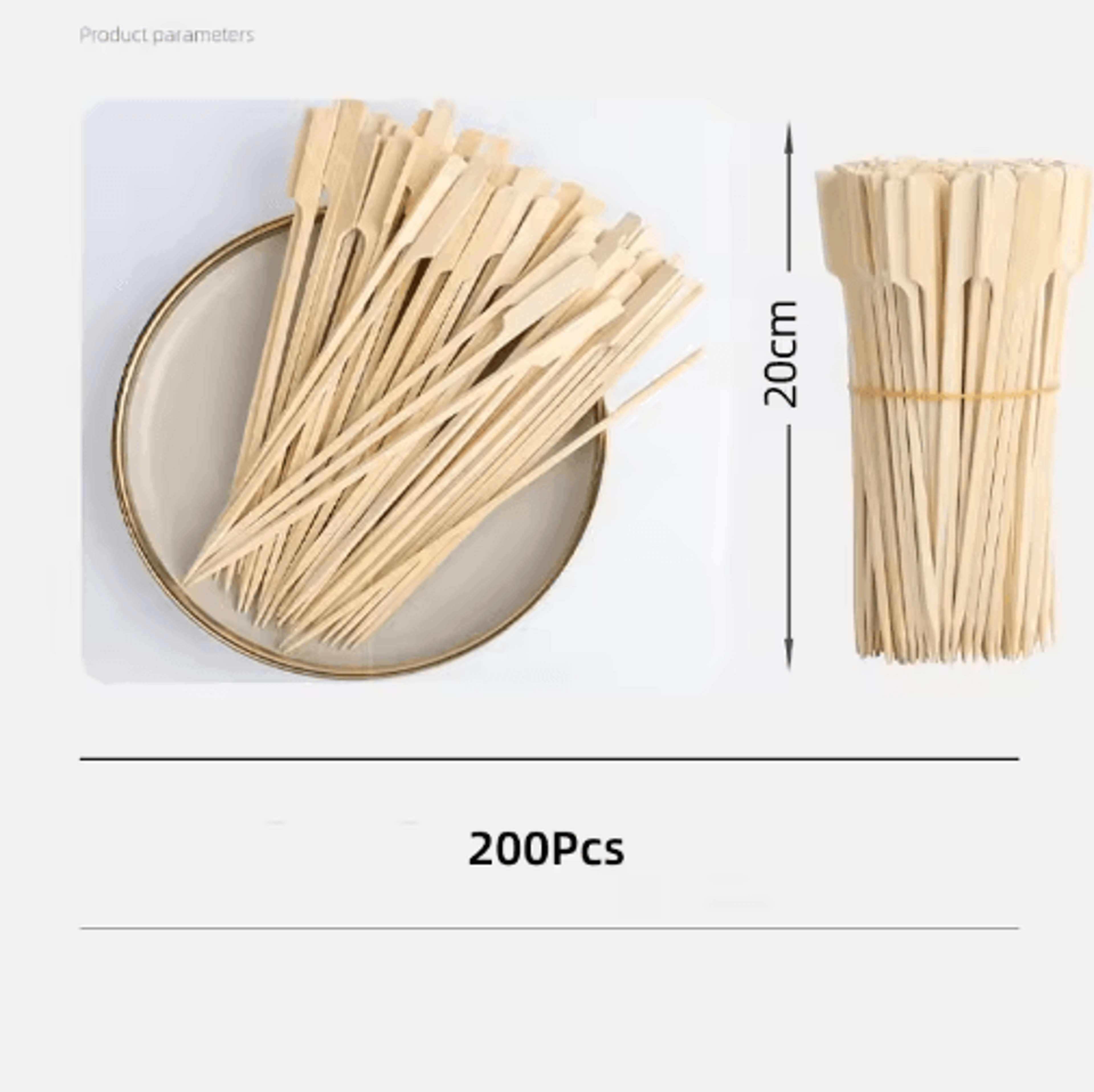 100200PCS Bamboo Fruit Sticks  Disposable Appetizer  Dessert Picks 5