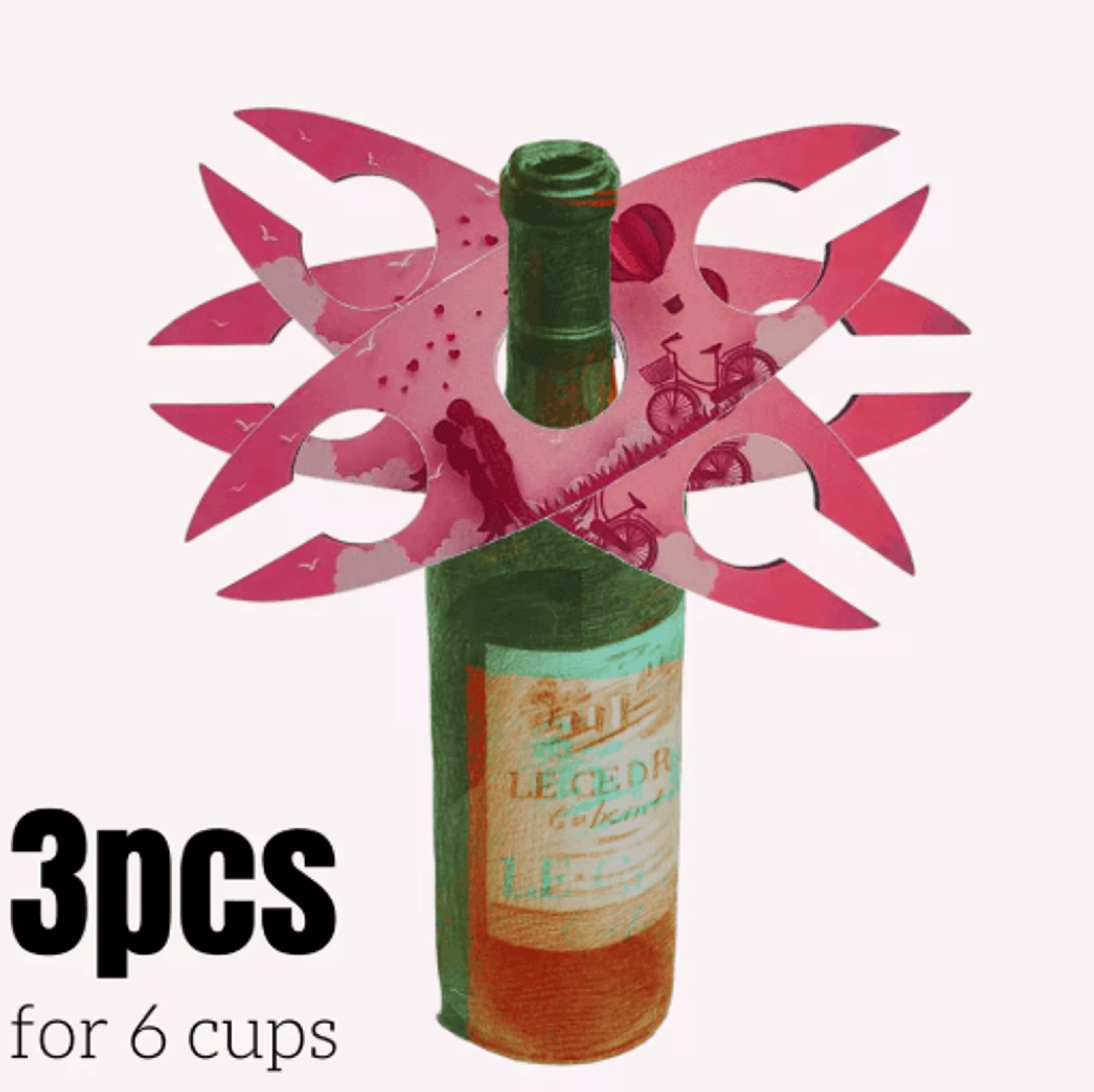 Stackable Wooden Wine Rack  SpaceSaving Bottle  Glass Holder 2