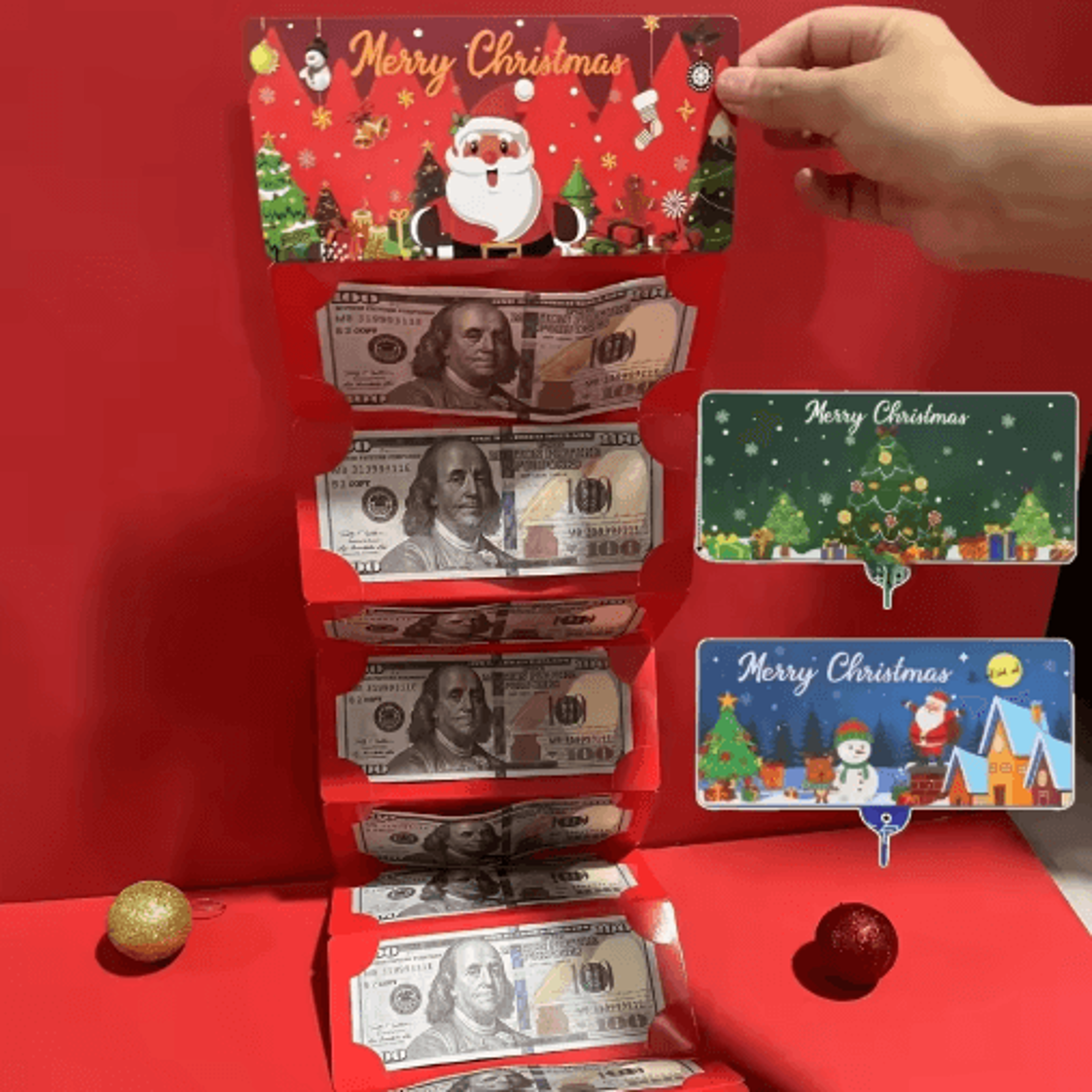 christmas cash gift holder – 10-grid holiday money & gift card display