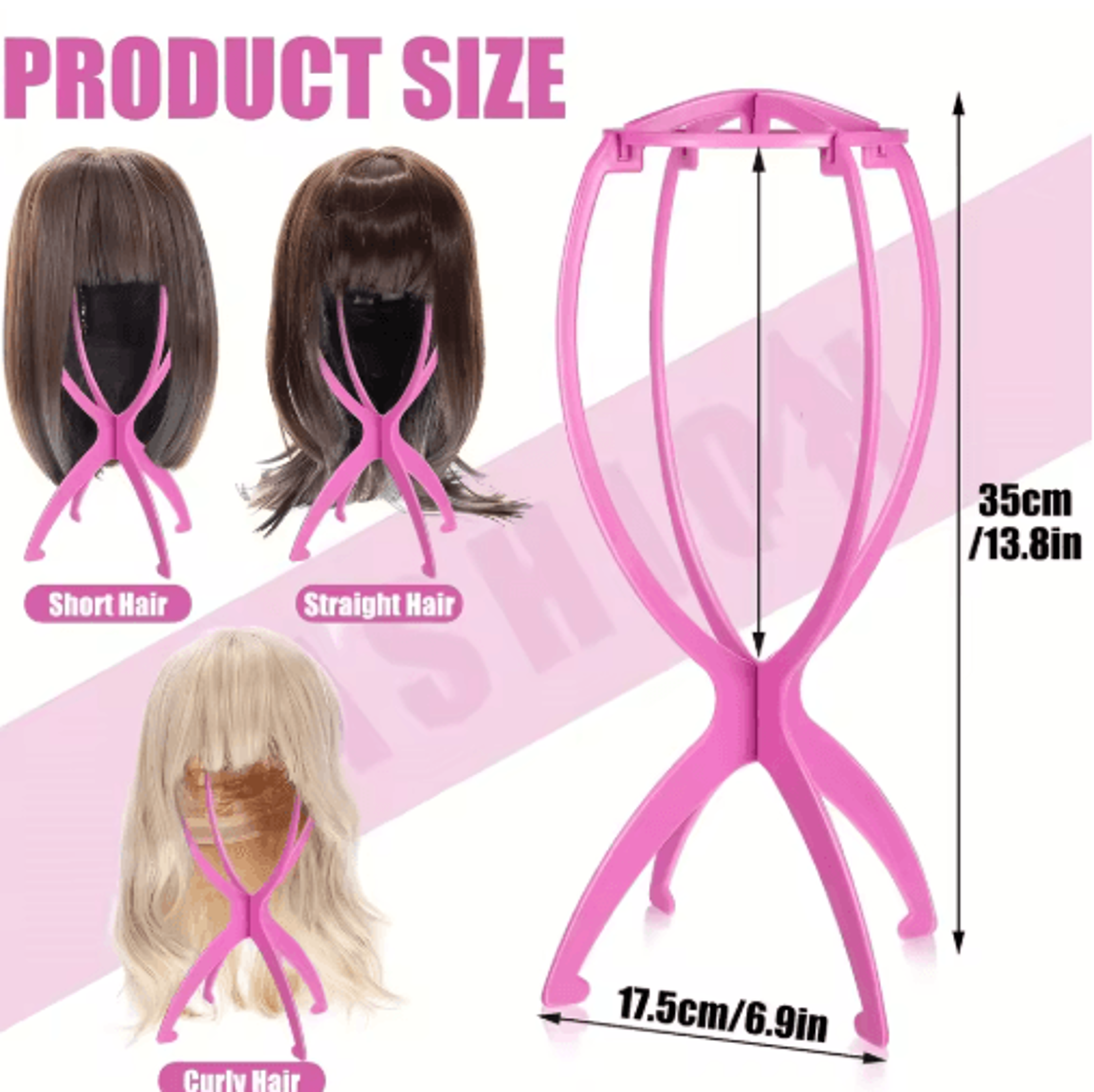 Portable Foldable Wig Stand  Travel Styling  Hat Storage Rack 9