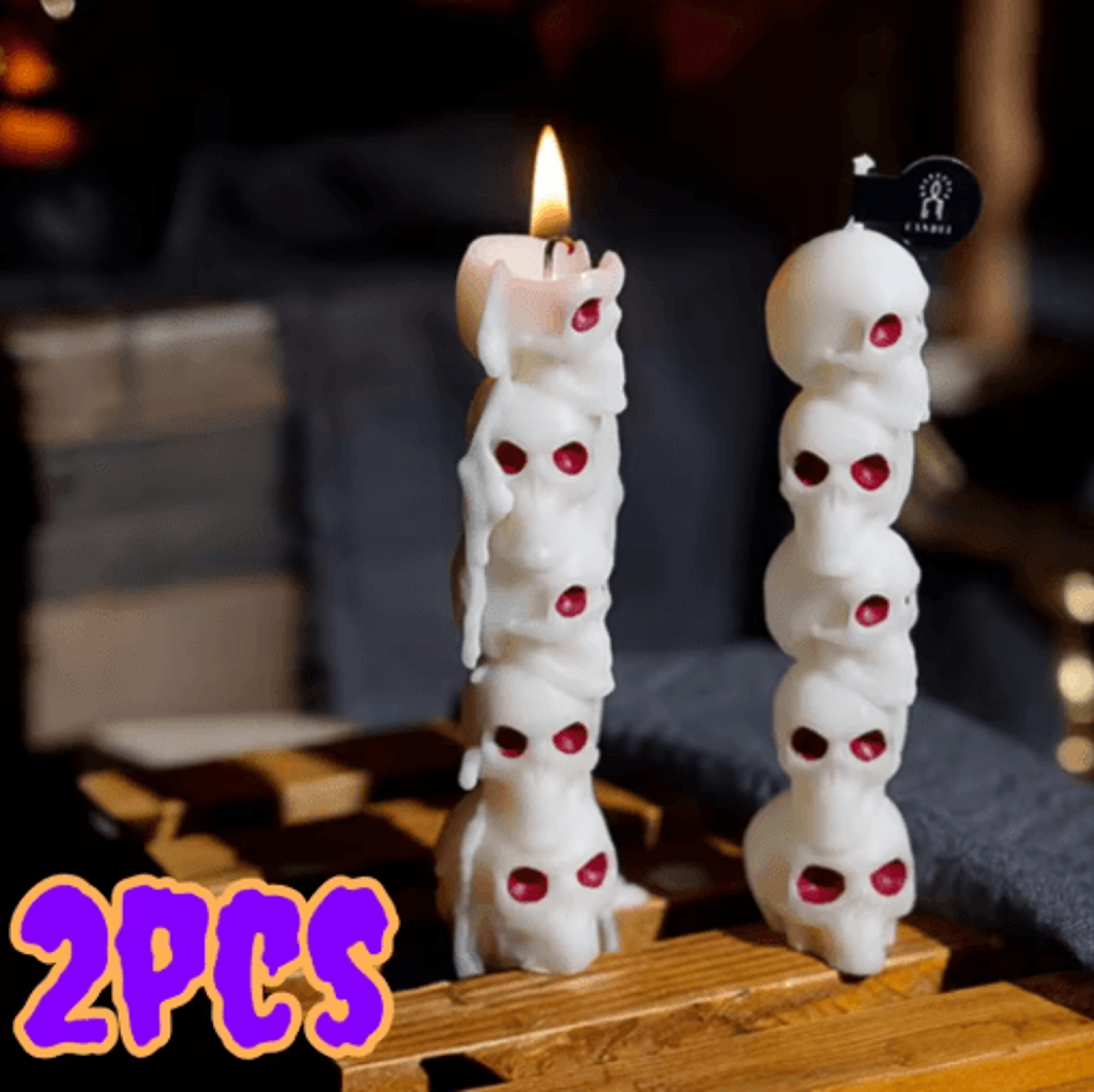 halloween scented gothic candles – long soy wax taper decor
