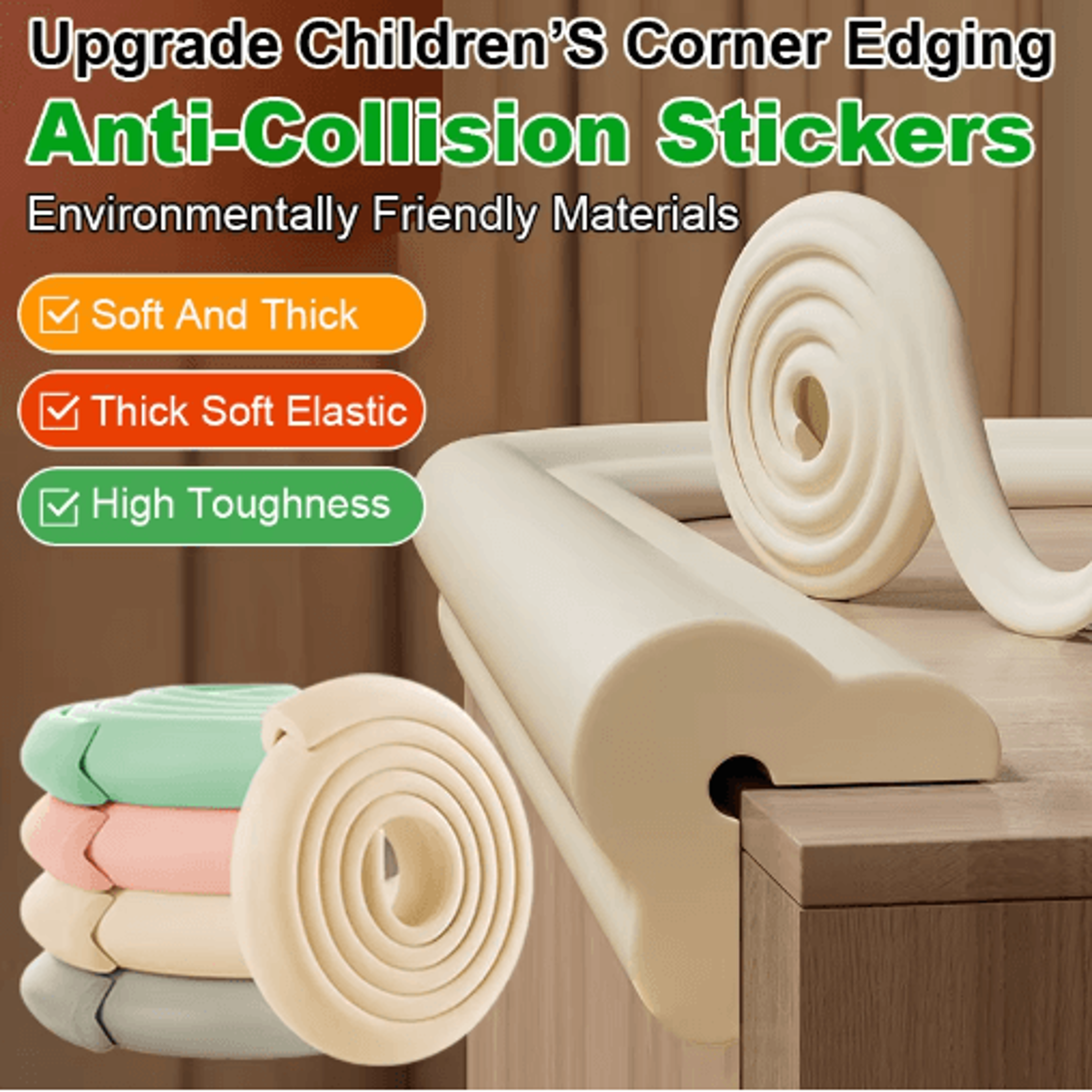 2m thickened table edge protector – wide furniture bumper strip